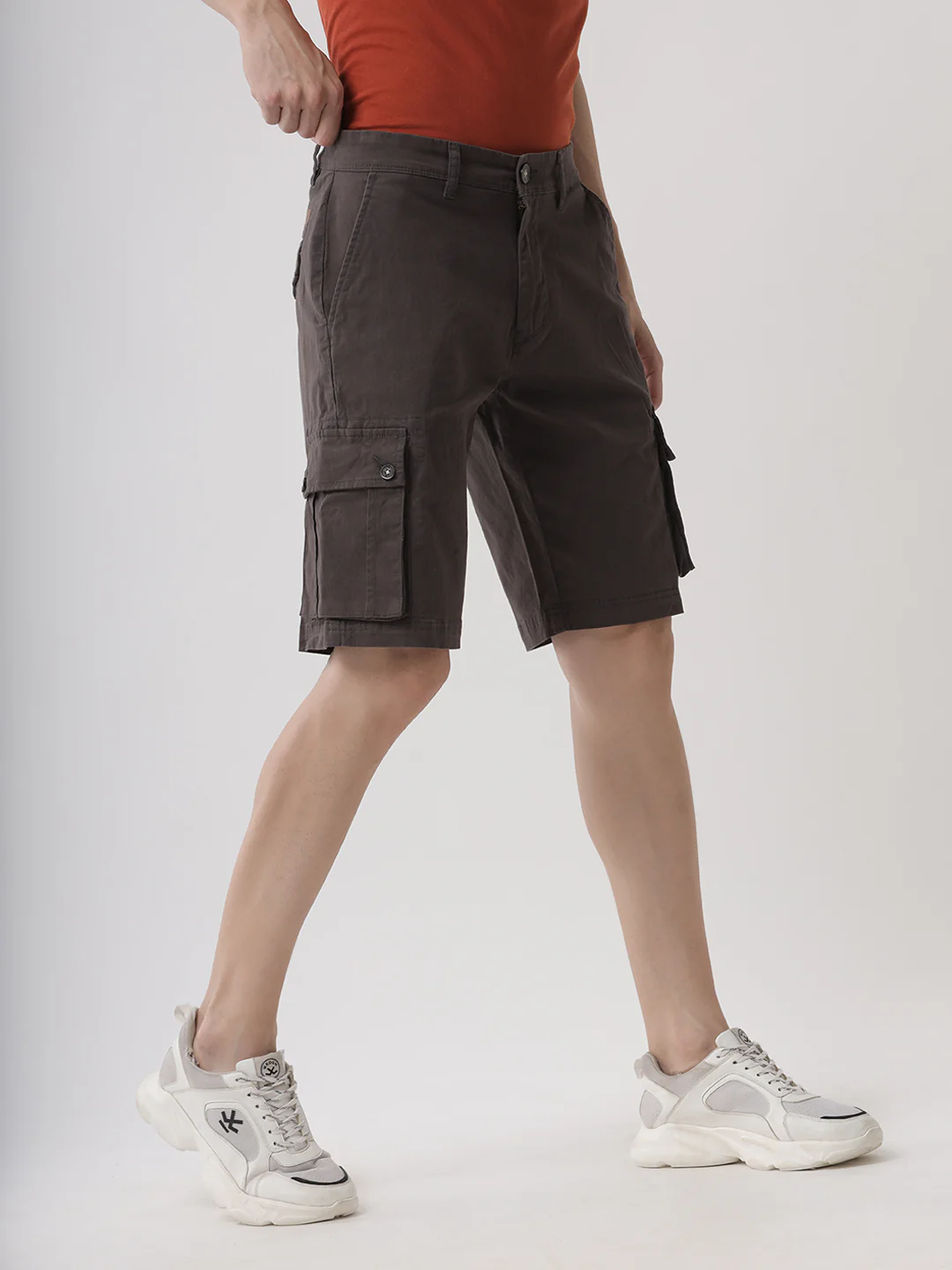 Classic Grey Denim Shorts - Image 4