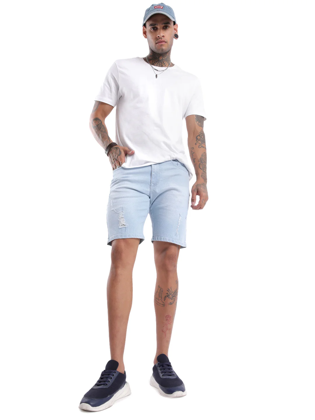 Classic Light Blue Denim Shorts - Image 2