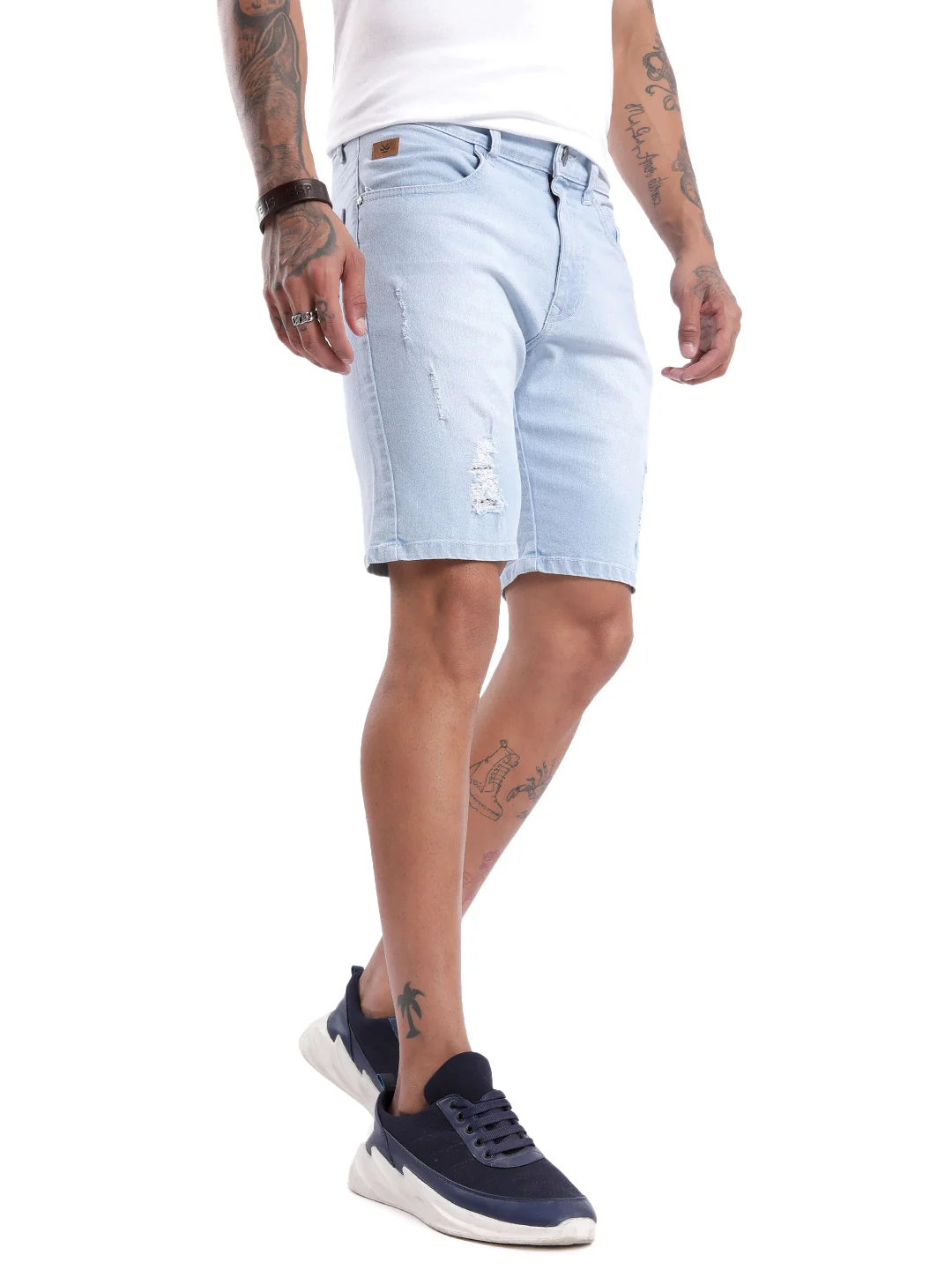 Classic Light Blue Denim Shorts - Image 4
