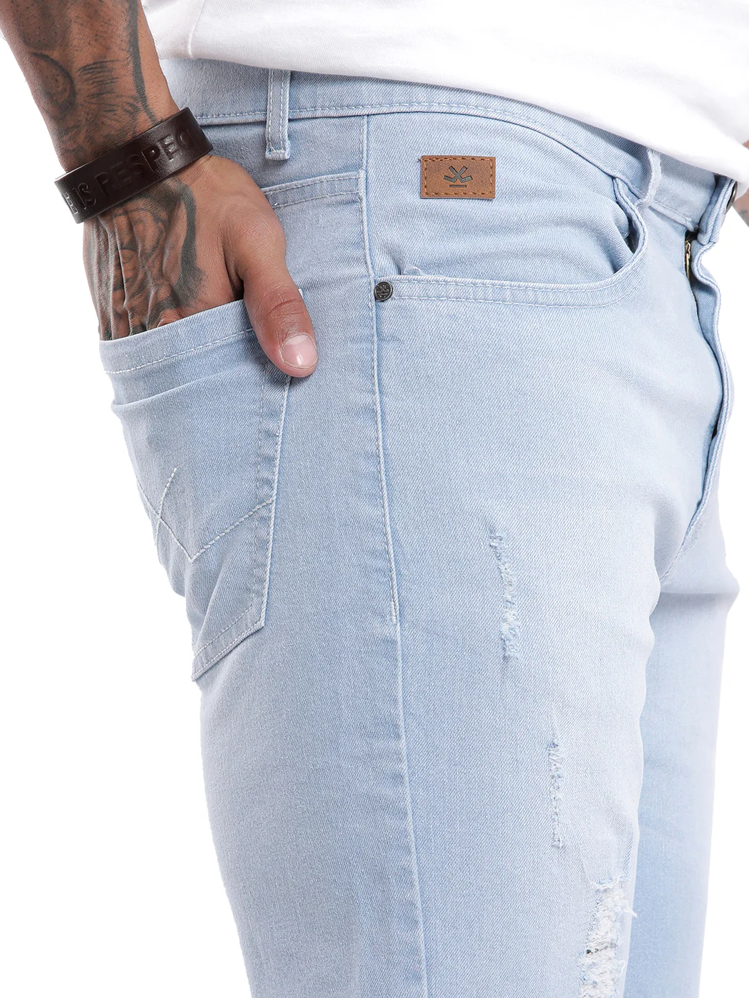 Classic Light Blue Denim Shorts - Image 5
