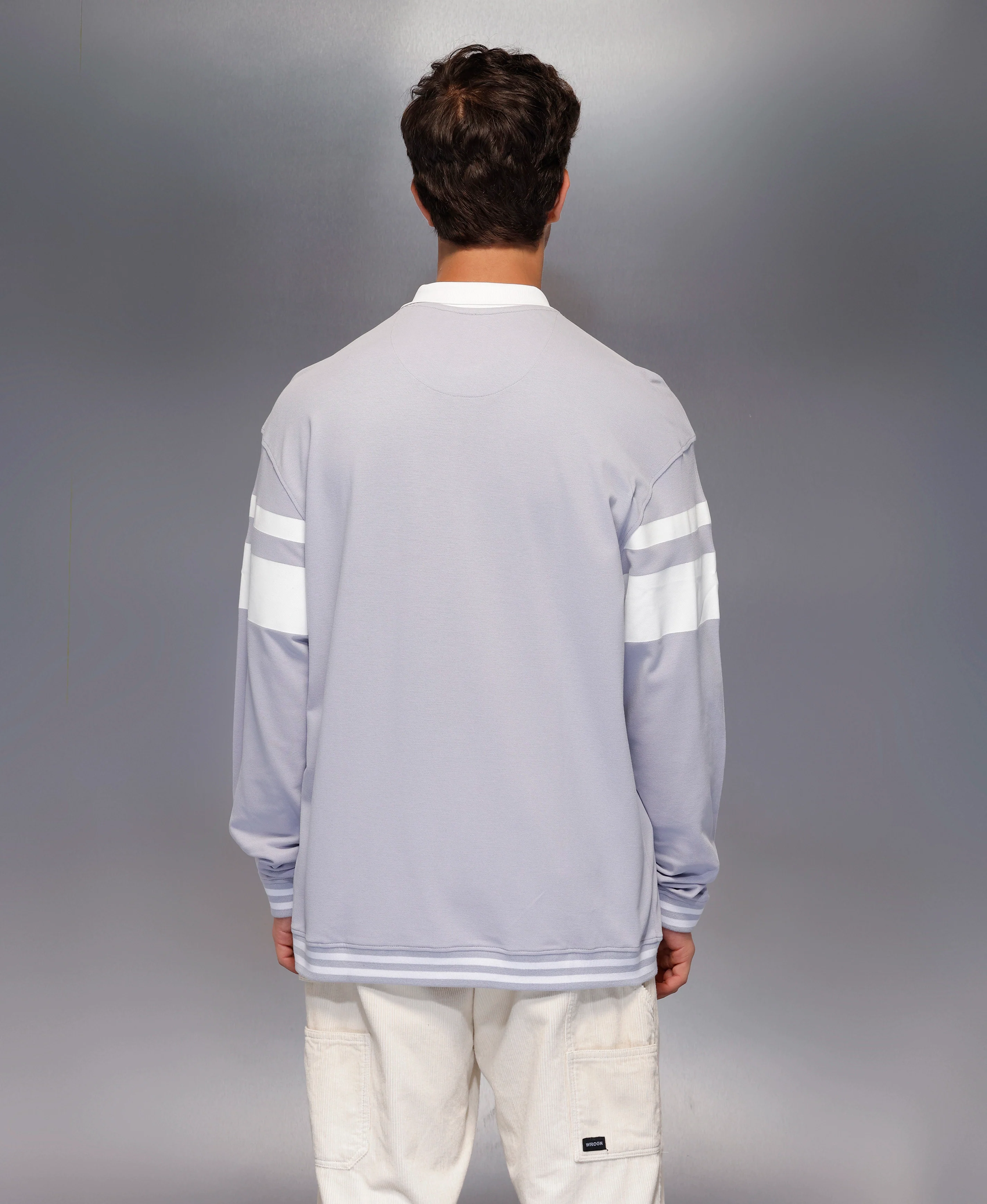 Classic Long Sleeve Polo T-Shirt   |  Purple - Image 3