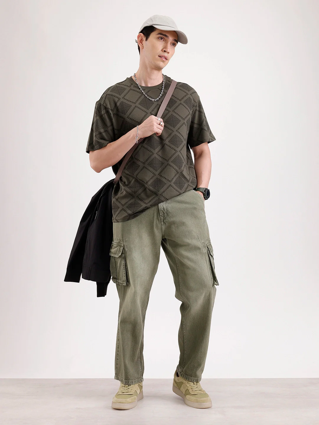 Classic Oversized AOP T-Shirt  | Olive - Image 2