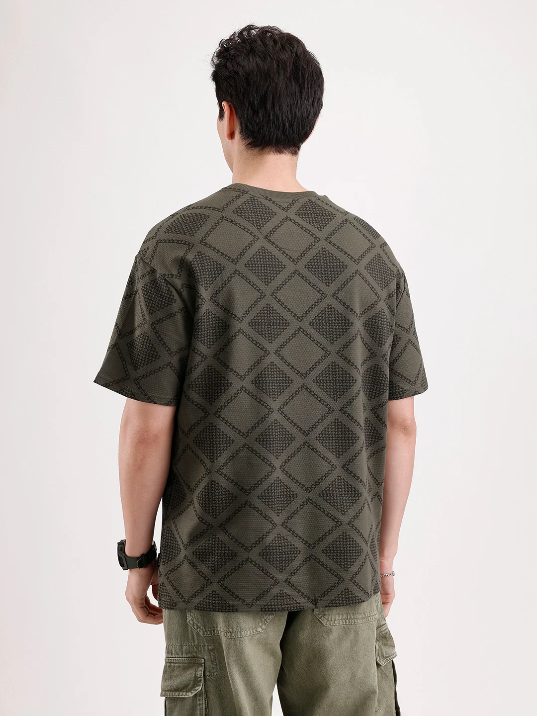 Classic Oversized AOP T-Shirt  | Olive - Image 3