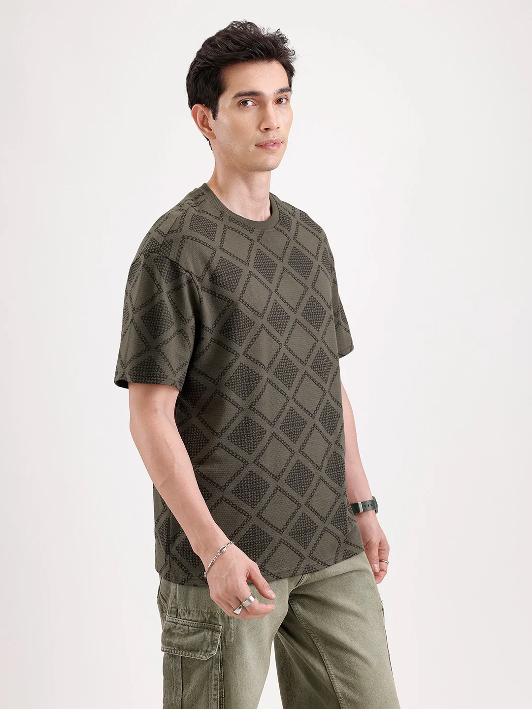 Classic Oversized AOP T-Shirt  | Olive - Image 4