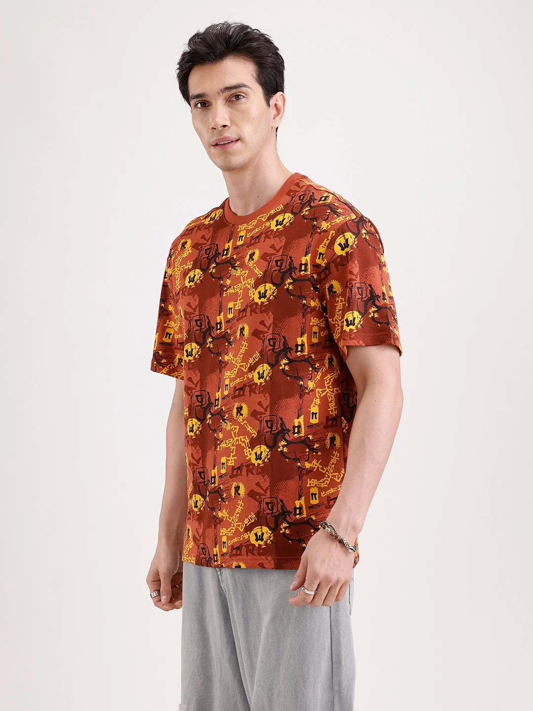 Classic Oversized AOP T-Shirt  | Rust - Image 4