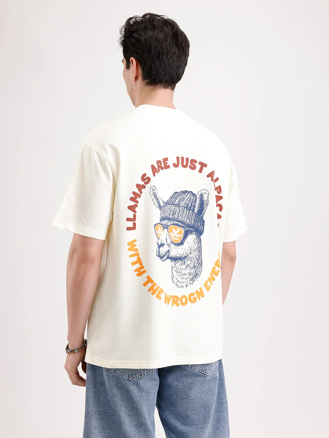 Classic Oversized Back Printed T-Shirt  | Yellow - Image 3