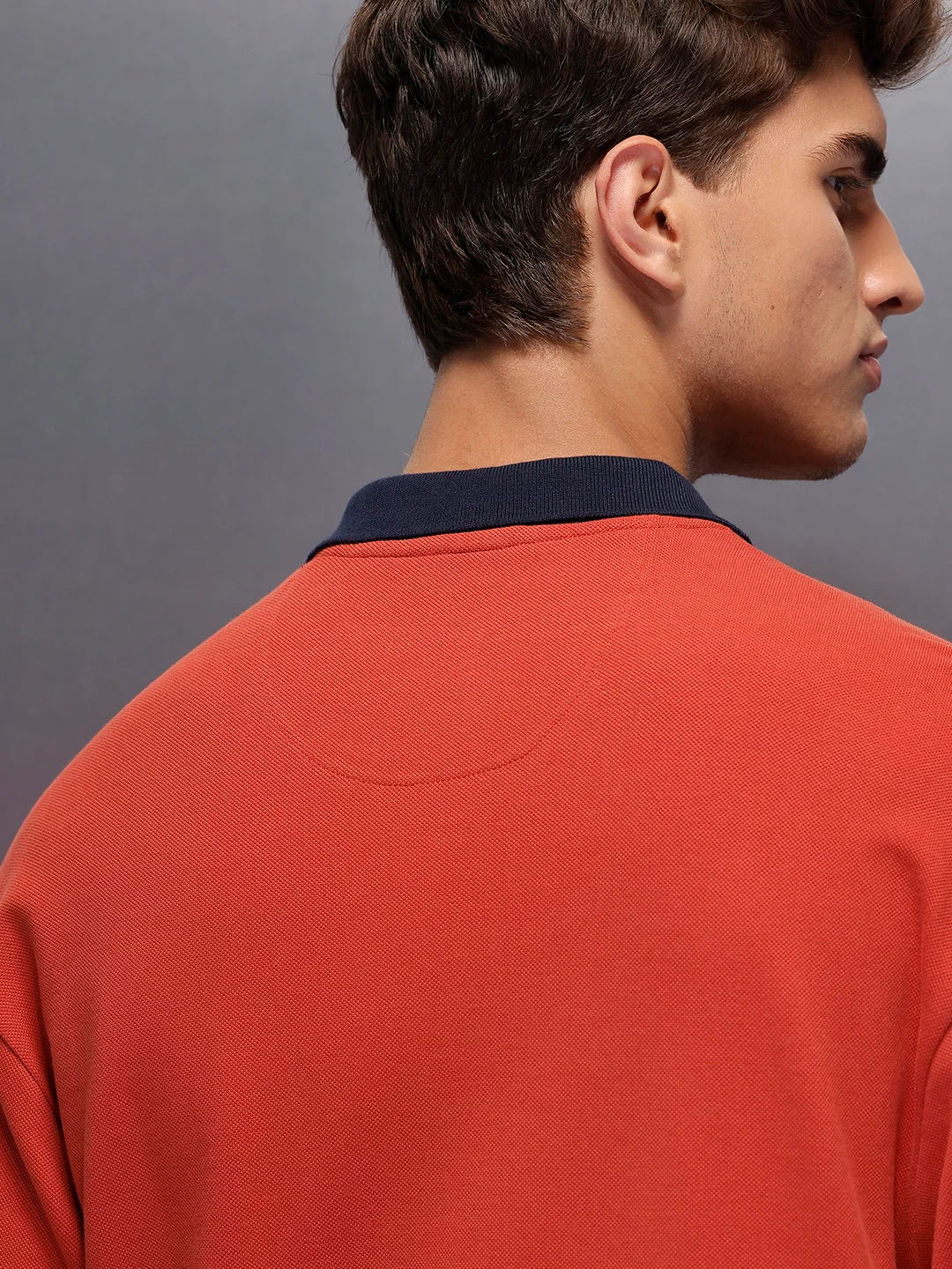 Classic Oversized Polo T-Shirt  | Rust - Image 5