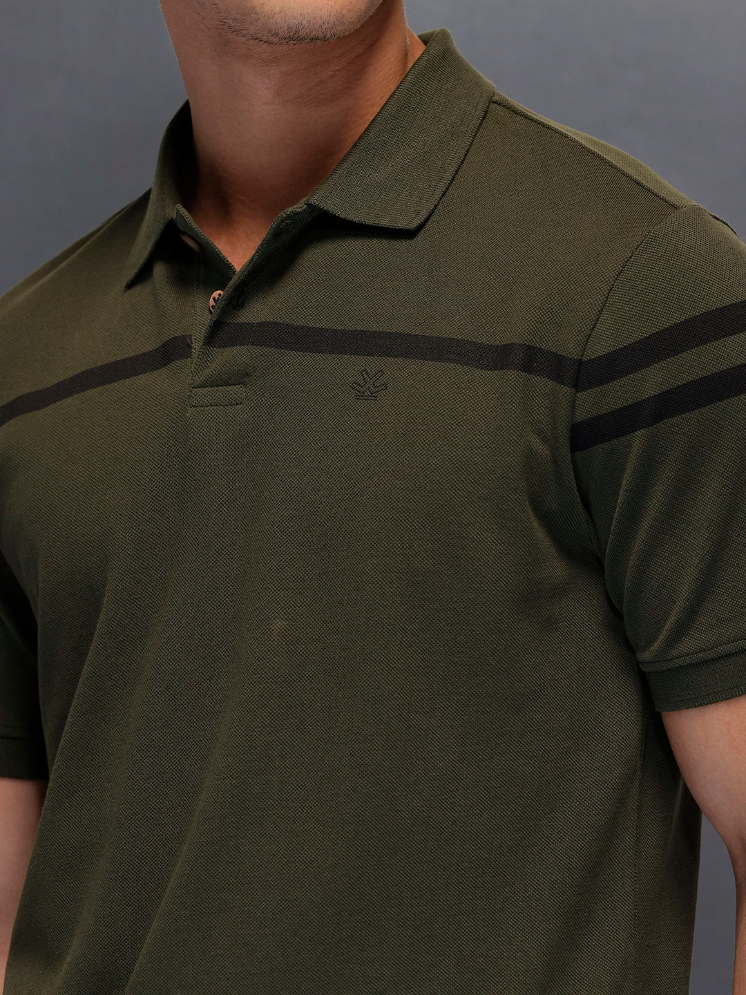 Classic Placement Printed  Polo T-Shirt   |  Olive - Image 5