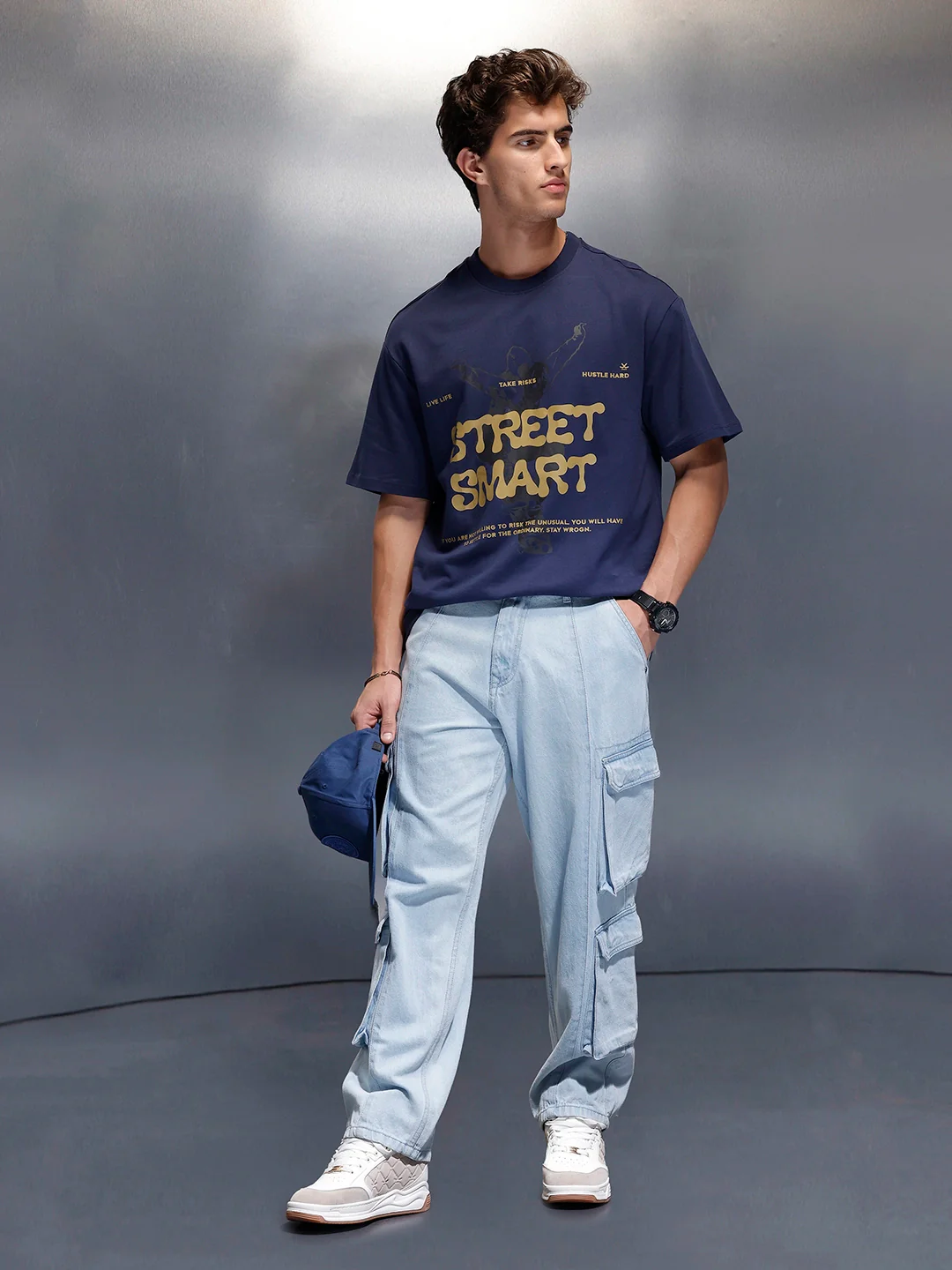 Classic Placement Printed T-Shirt   |  Navy Blue - Image 2