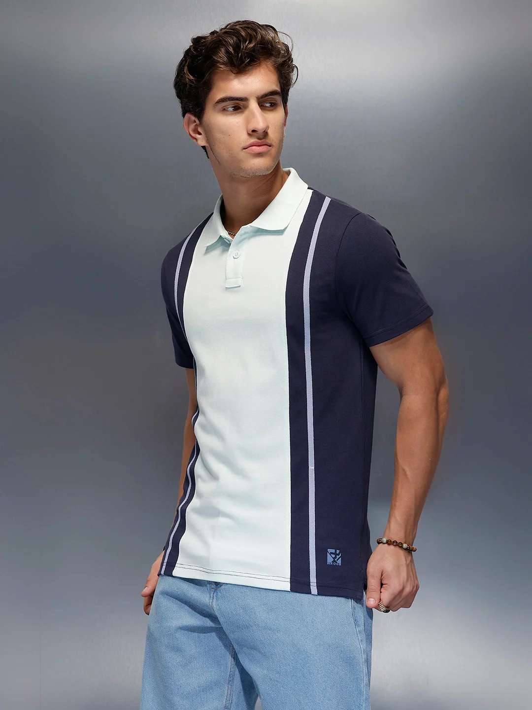 Classic Printed Regular Fit Polo   |  Blue - Image 4