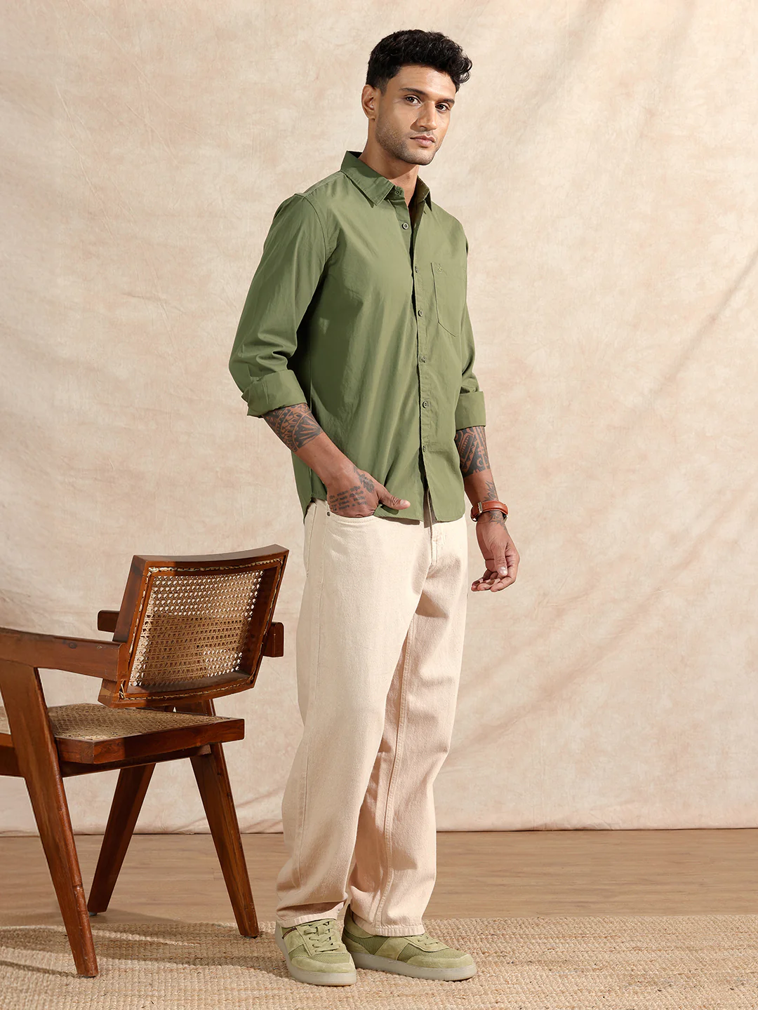 Classic Regular Fit Shirt | Dark Green - Image 5