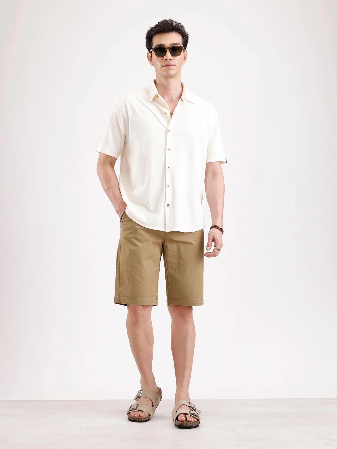 Classic Slim Fit Shorts   |  Khaki - Image 2