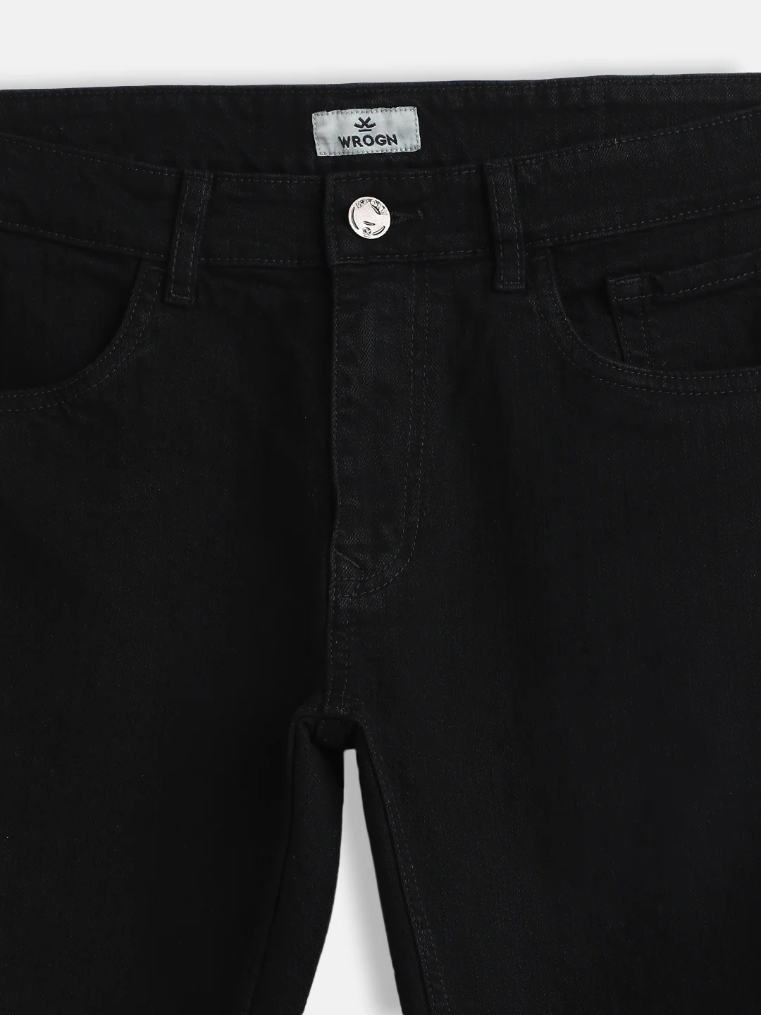 Casual Solid Slim Tapered Jeans | Black - Image 3