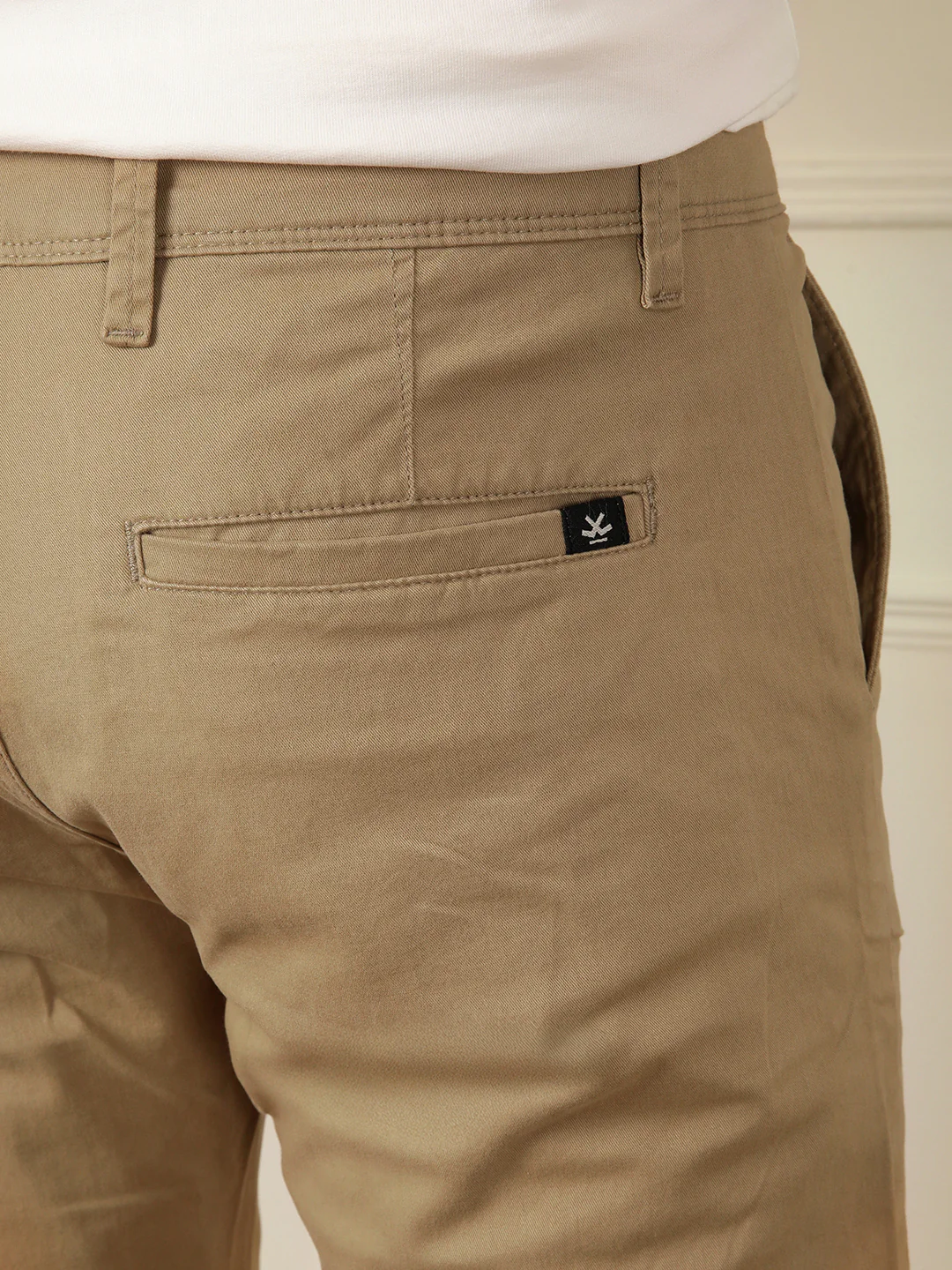 Soft Cotton Blend Chino Trouser | Khaki - Image 6