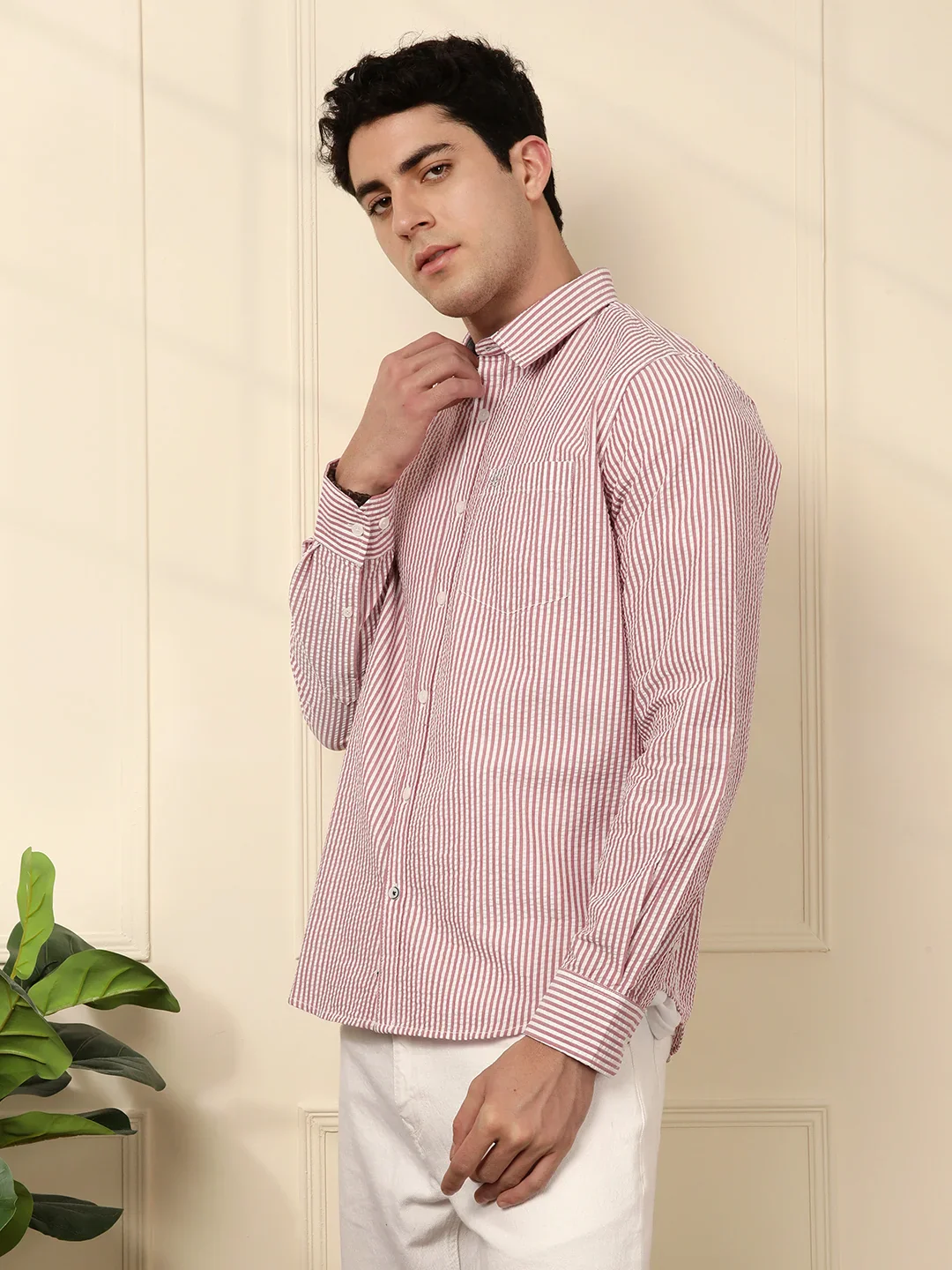Classic Striped Shirt in Red - Image 4