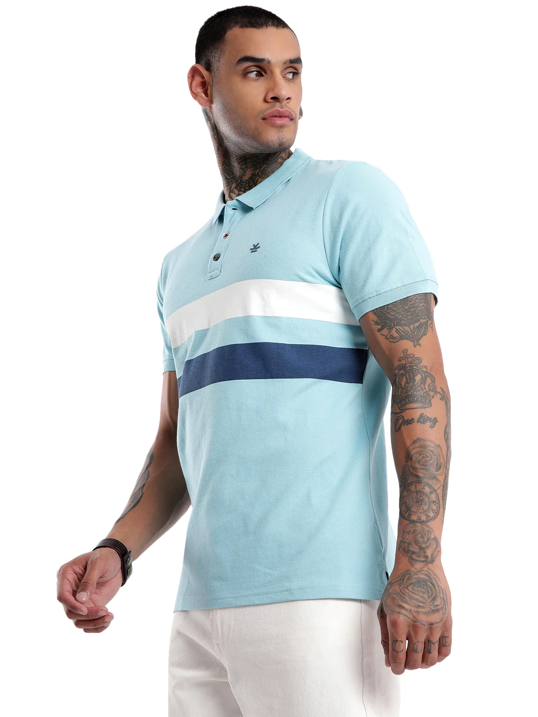Classic Stripes Printed Polo T-Shirt - Image 2