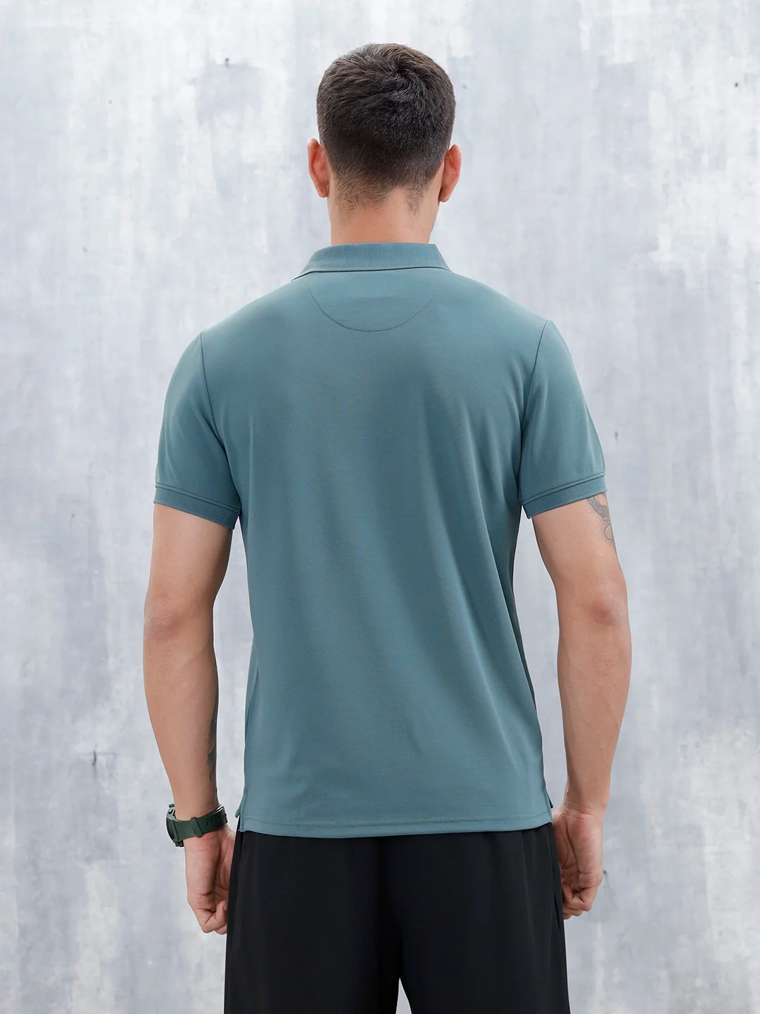 Classic Textured Men's Polo Tshirt | Green - Image 3