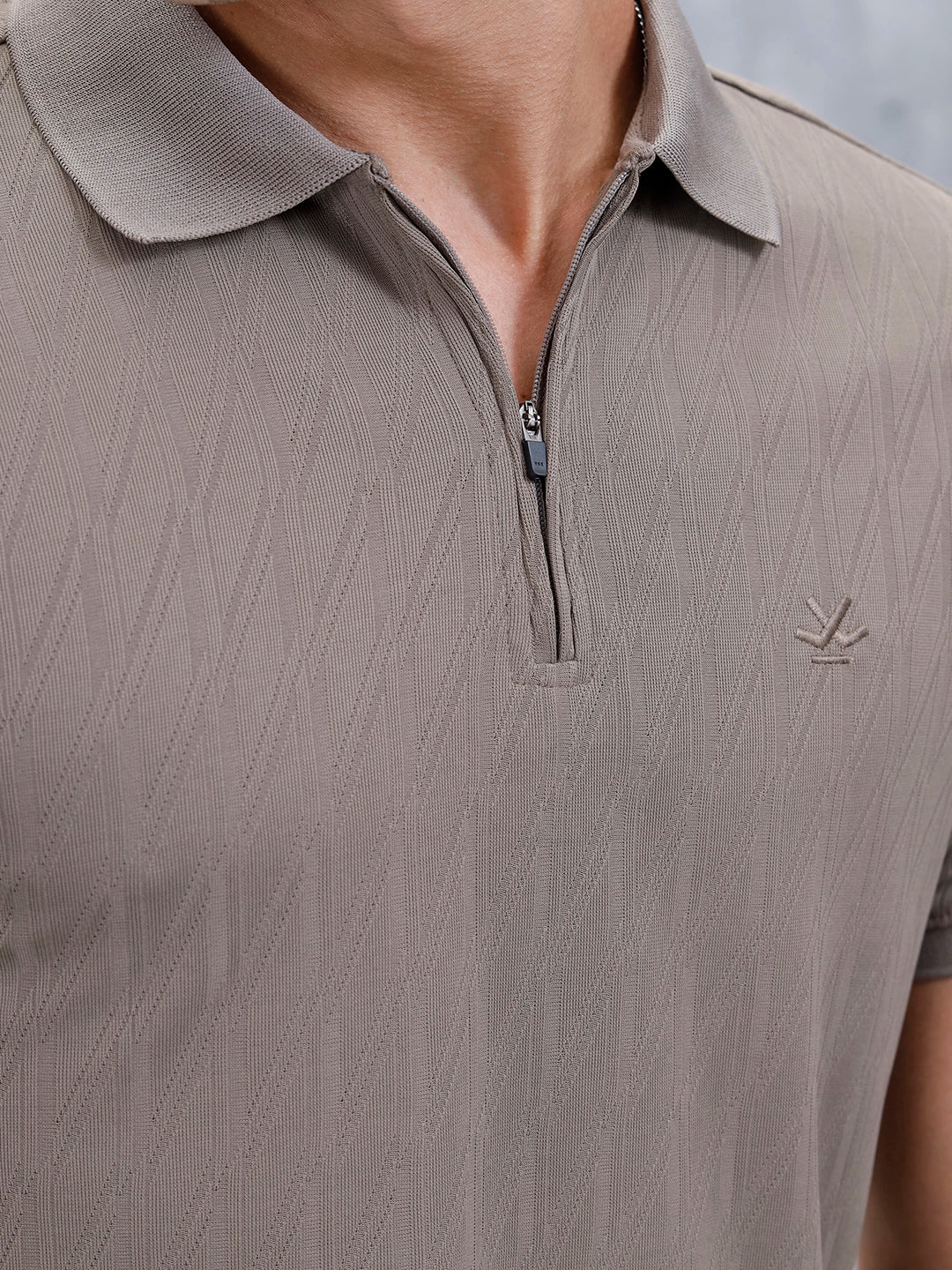 Classic Textured Men's Polo Tshirt | Grey - Image 5