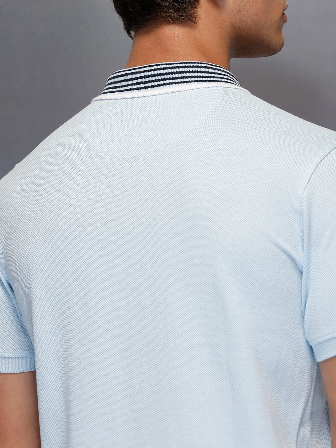 Classic Tipping Collar Polo T-Shirt   |  Light Blue - Image 5