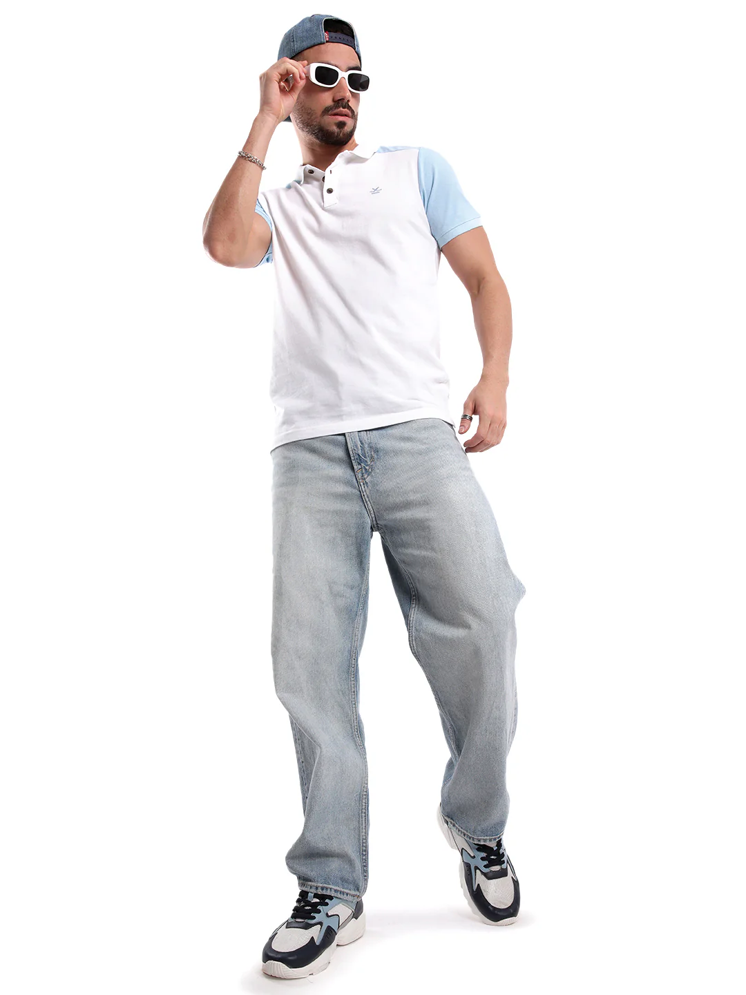 Classic White Colour Block Polo T-Shirt - Image 2
