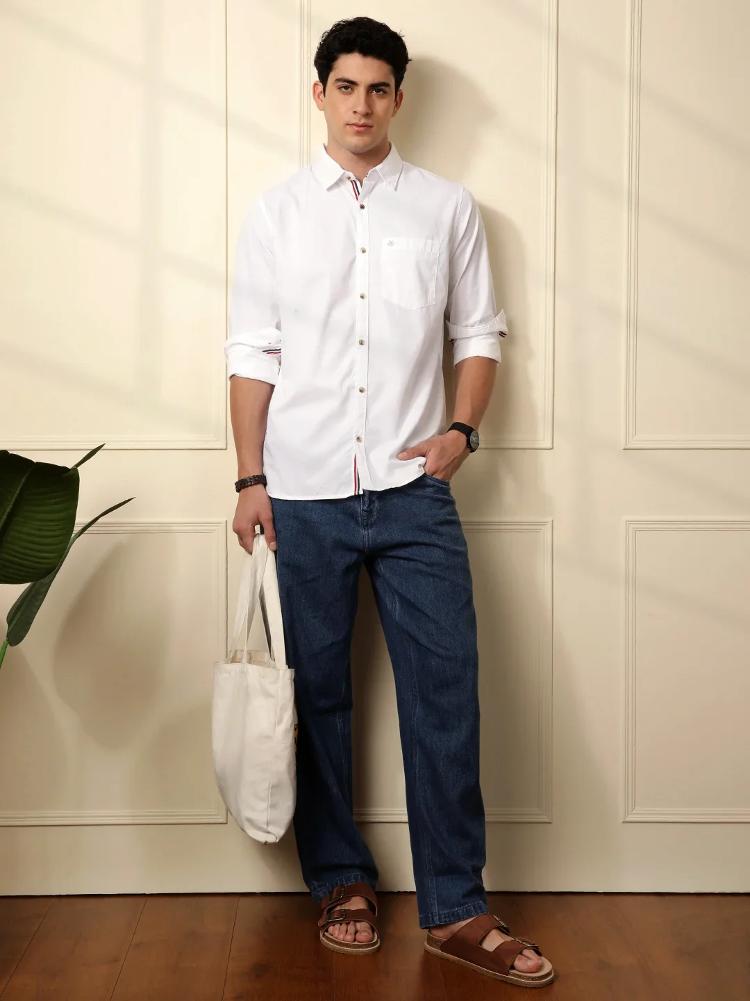 Classic Cotton Slim Fit Shirt | White - Image 2