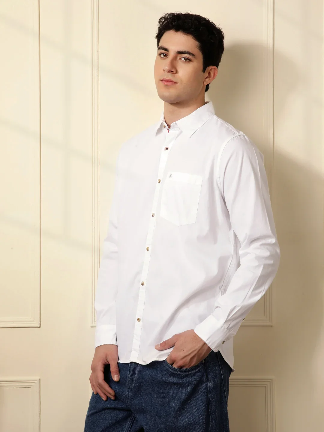 Classic Cotton Slim Fit Shirt | White - Image 4