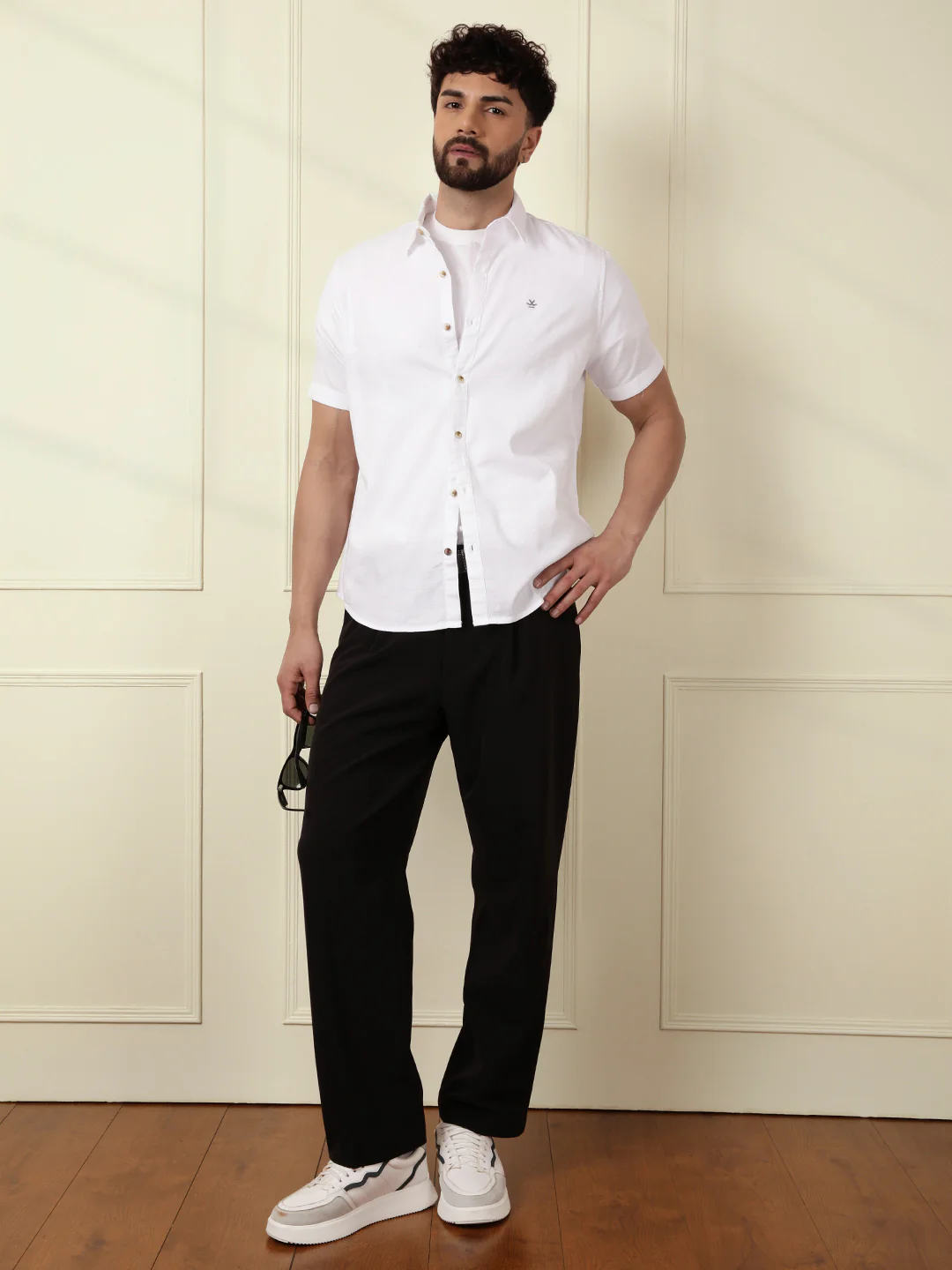 Textured Short Sleeve Shirt | White - Image 3