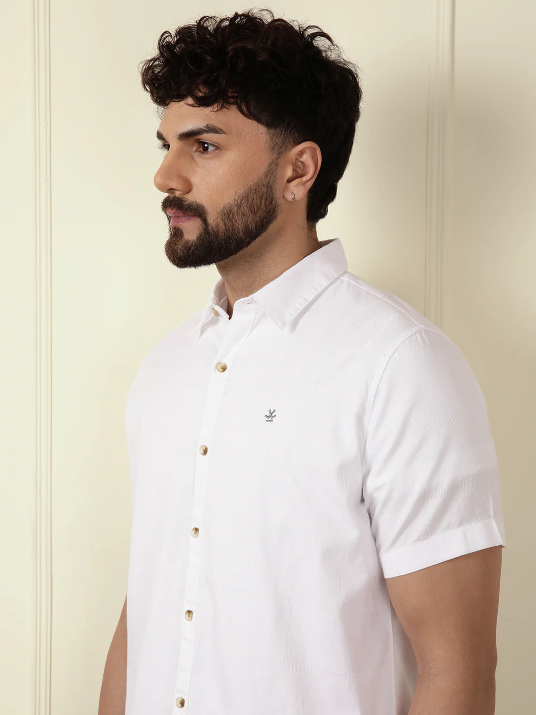 Textured Short Sleeve Shirt | White - Image 6