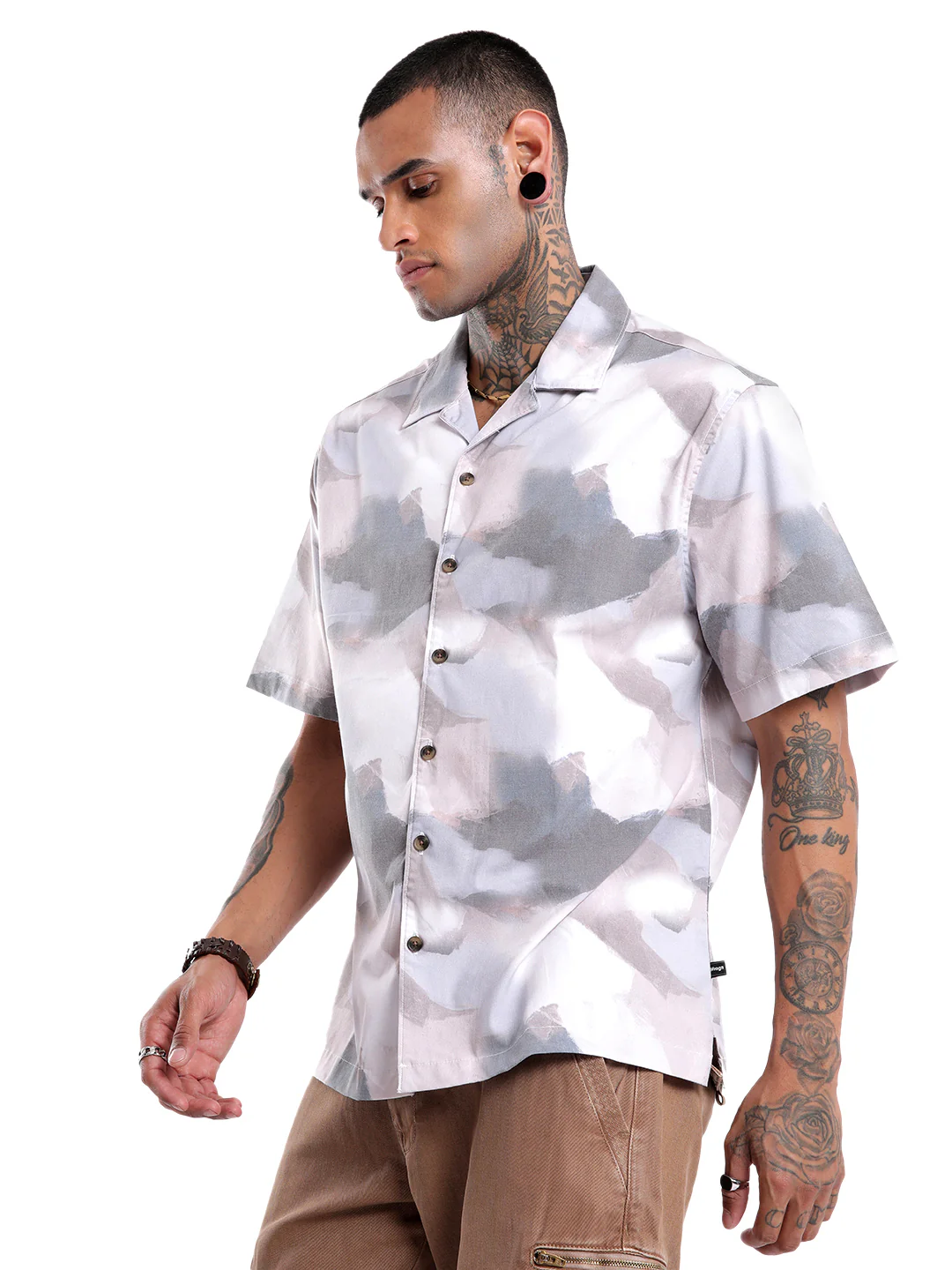 Cloudy Grey Comfort Fit AOP Shirt - Image 4