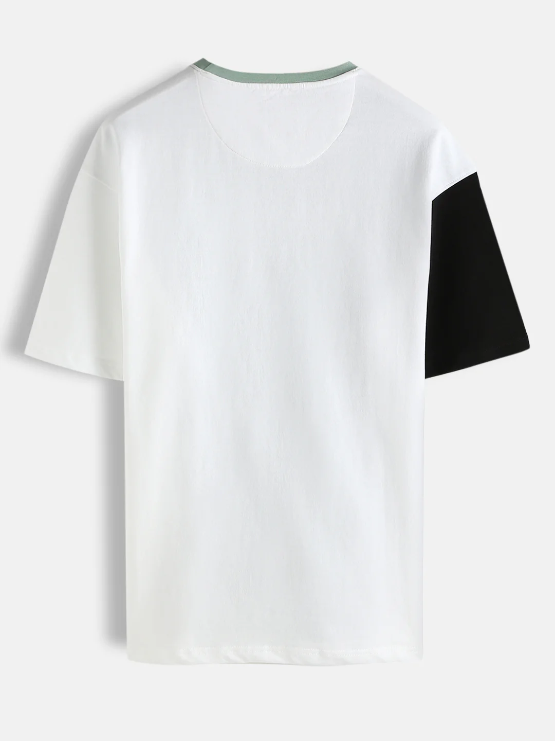 Colour Blocked Oversized Fit T-Shirt | Green - Image 2