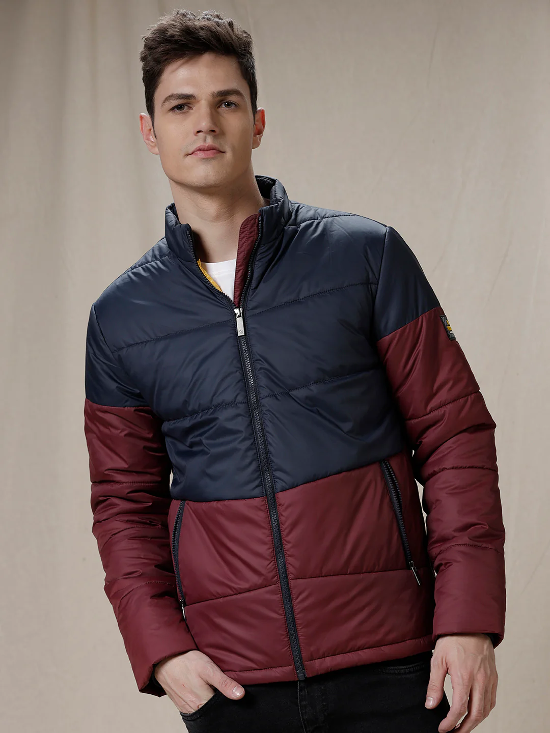 Colour Blocked Quilted Puffer Jacket - Image 4