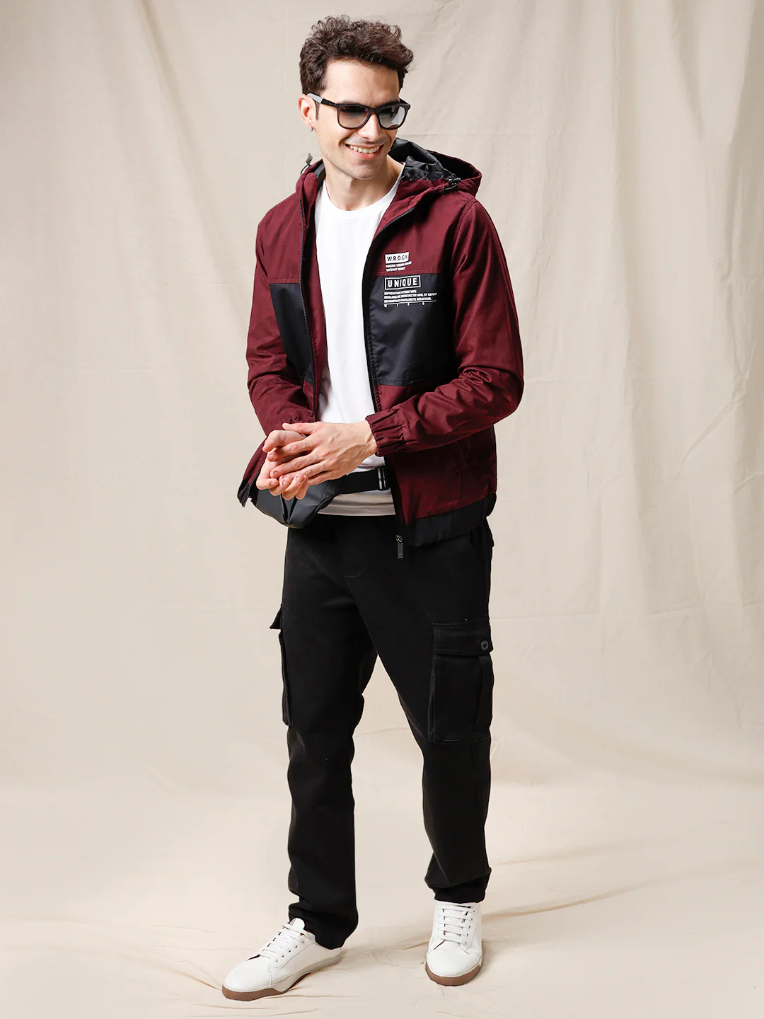 Color Blocked Unique Wine Jacket - Image 2