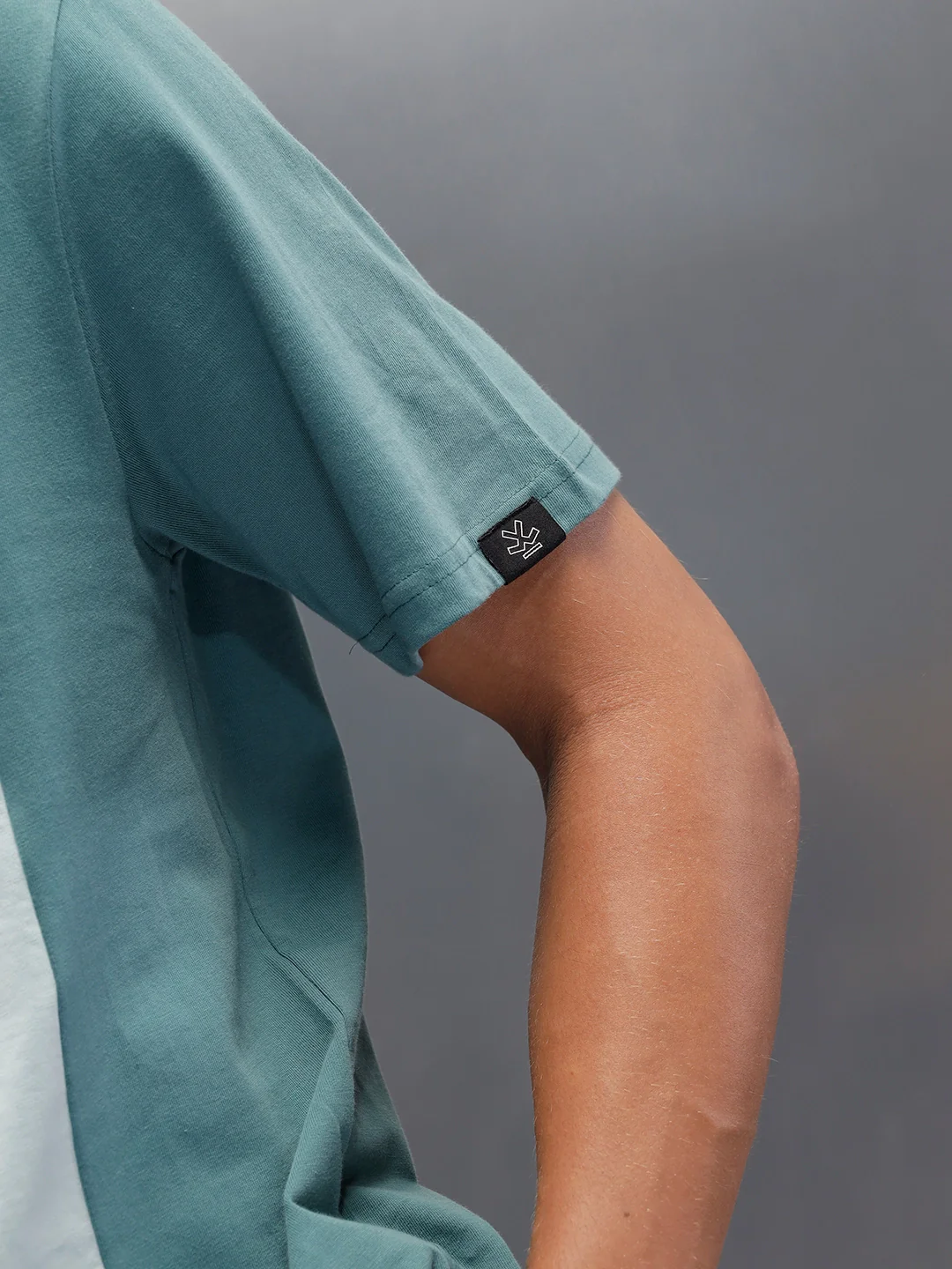 Colourblock Comfort Fit Casual T-shirt | Teal - Image 5