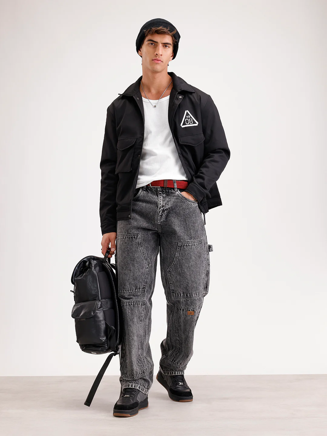 Comfort Fit Double Pocket Jacket  | Black - Image 2