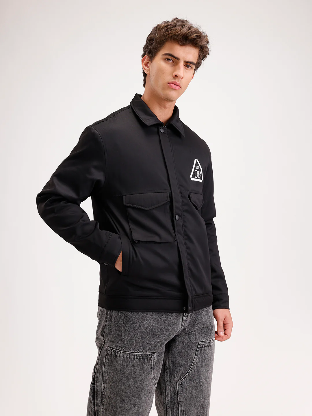 Comfort Fit Double Pocket Jacket  | Black - Image 4