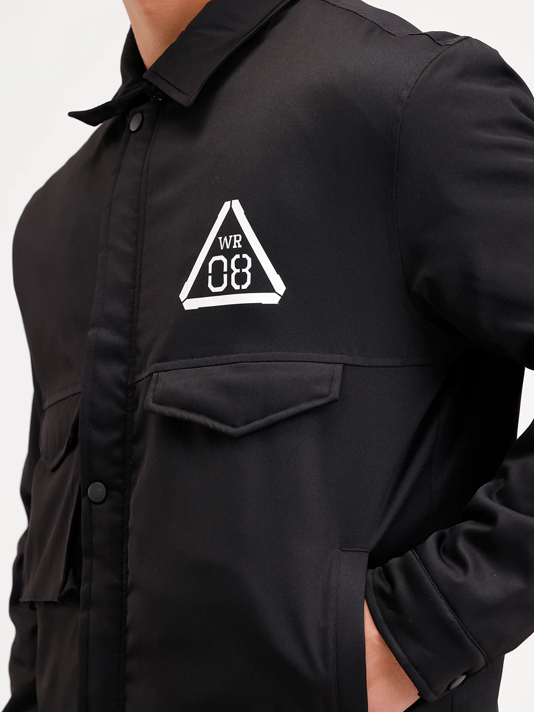 Comfort Fit Double Pocket Jacket  | Black - Image 5