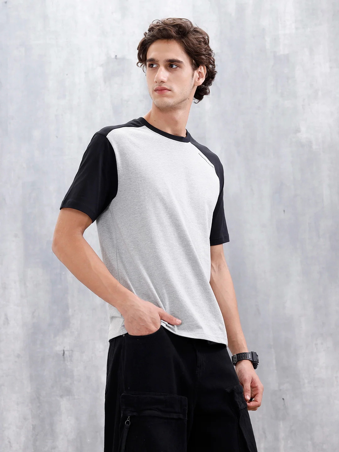 Comfort Fit Men's Colorblocked Tshirt | Grey - Image 4