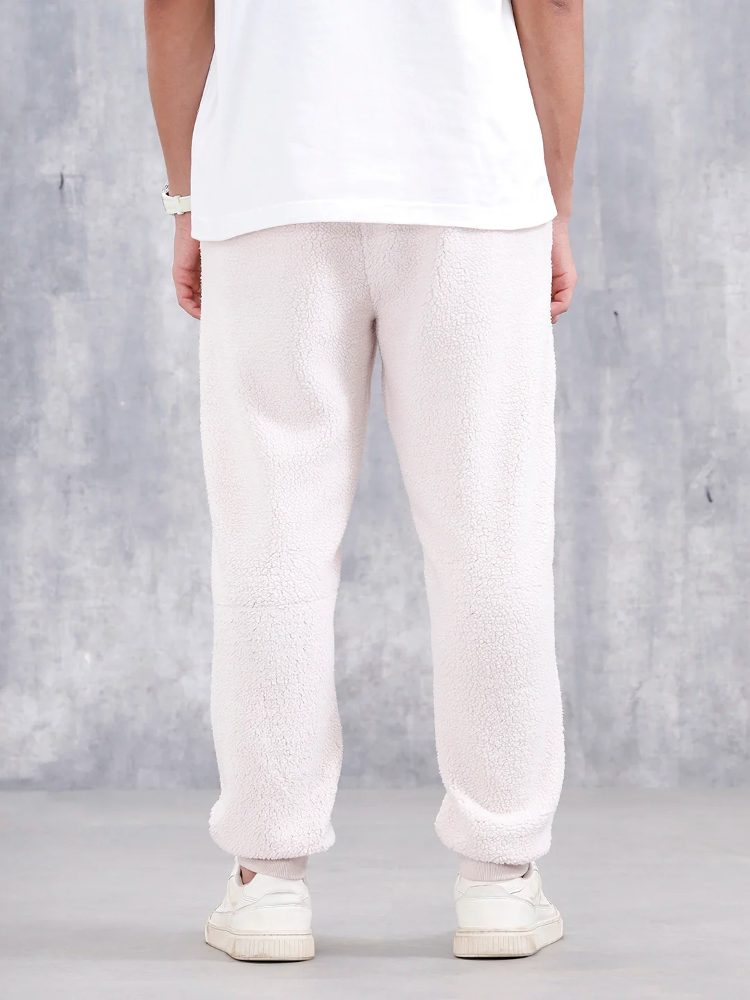 Comfort Fit Men'S Sherpa Joggers | Beige - Image 3