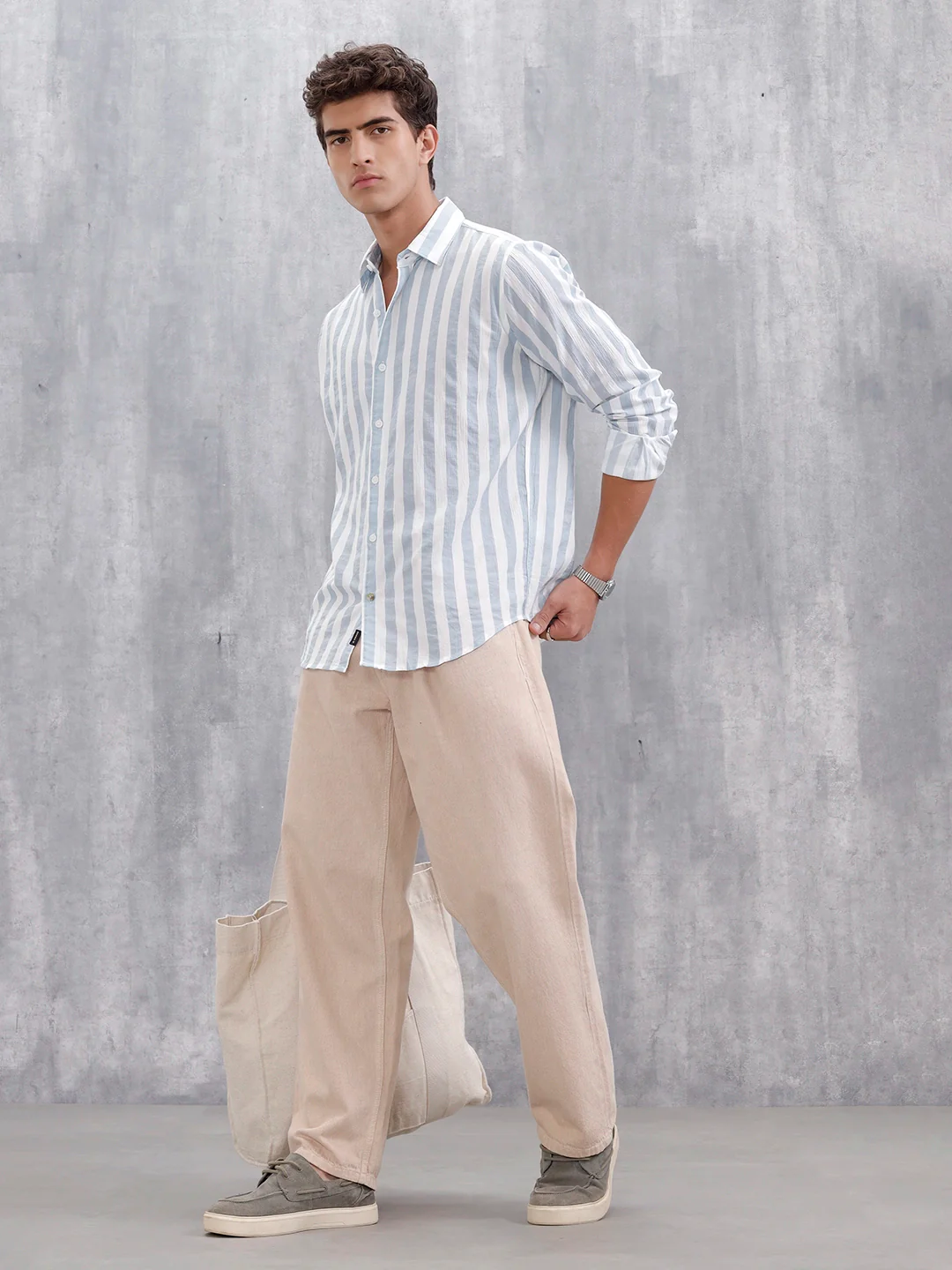 Comfort Fit Striped Casual Shirt For Men | Blue - Image 2