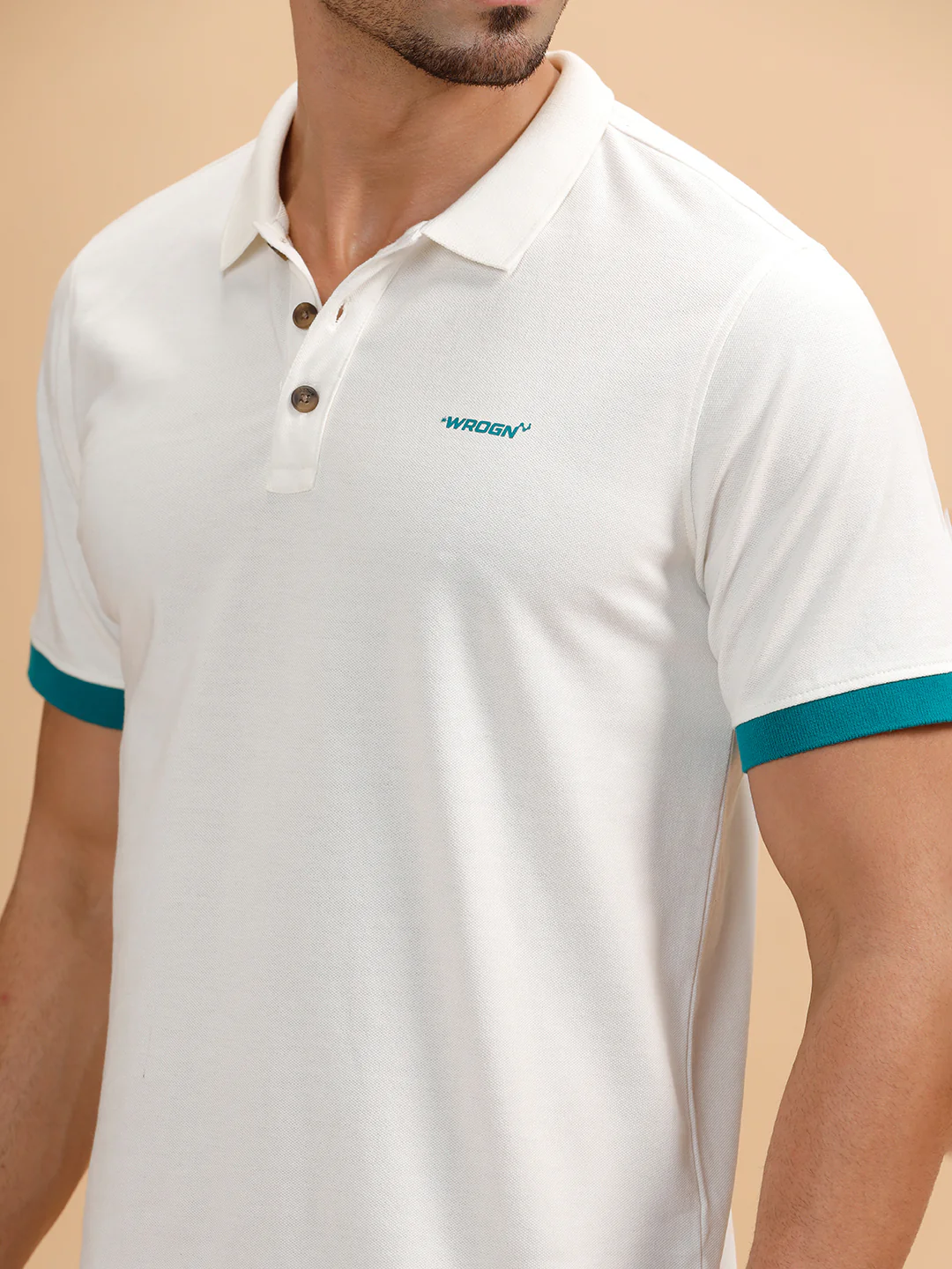 Contrast Details Regular Fit Polo T-Shirt | White - Image 5