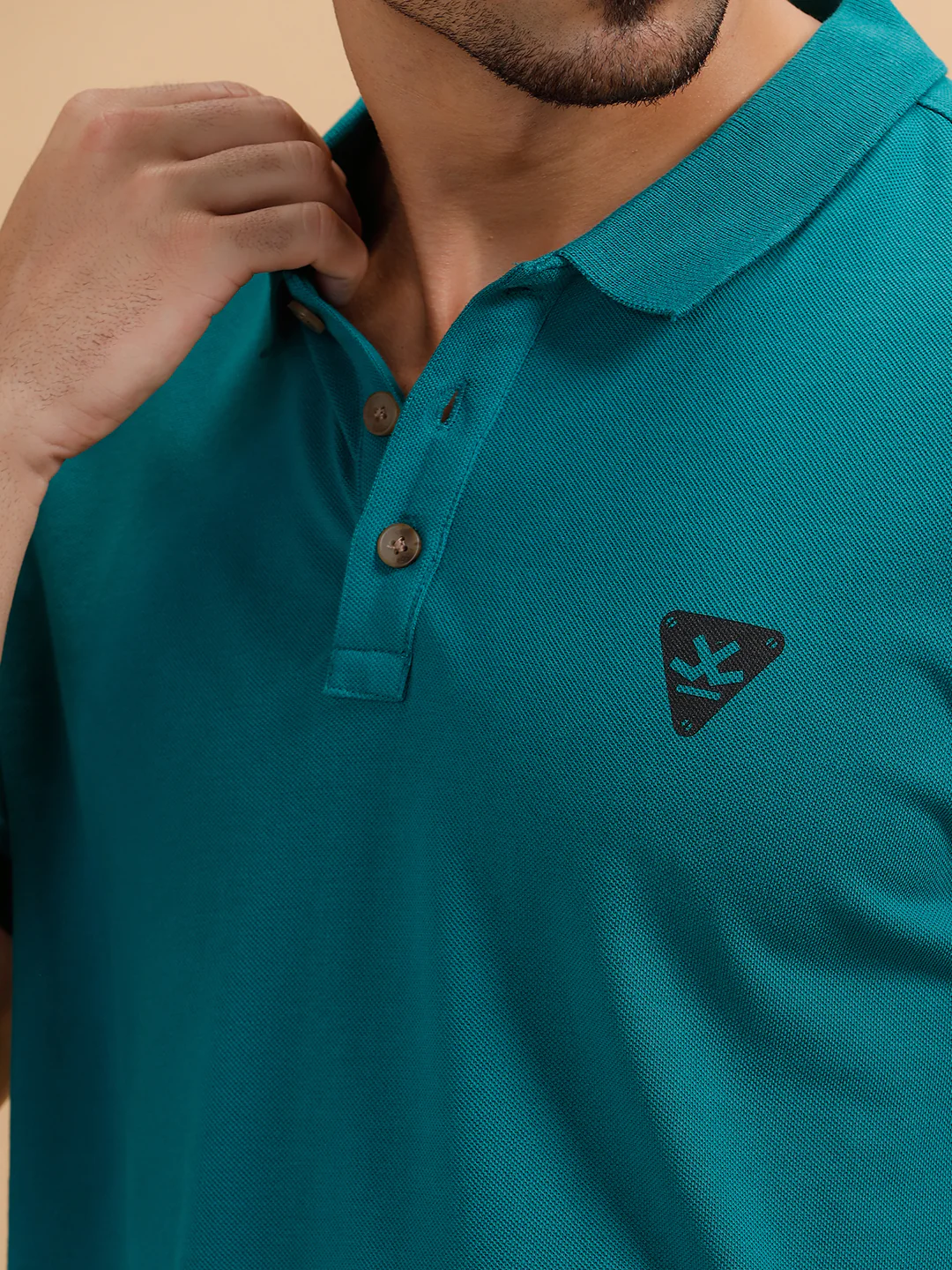 Contrast Sleeve Slim Fit T-Shirt | Teal - Image 5