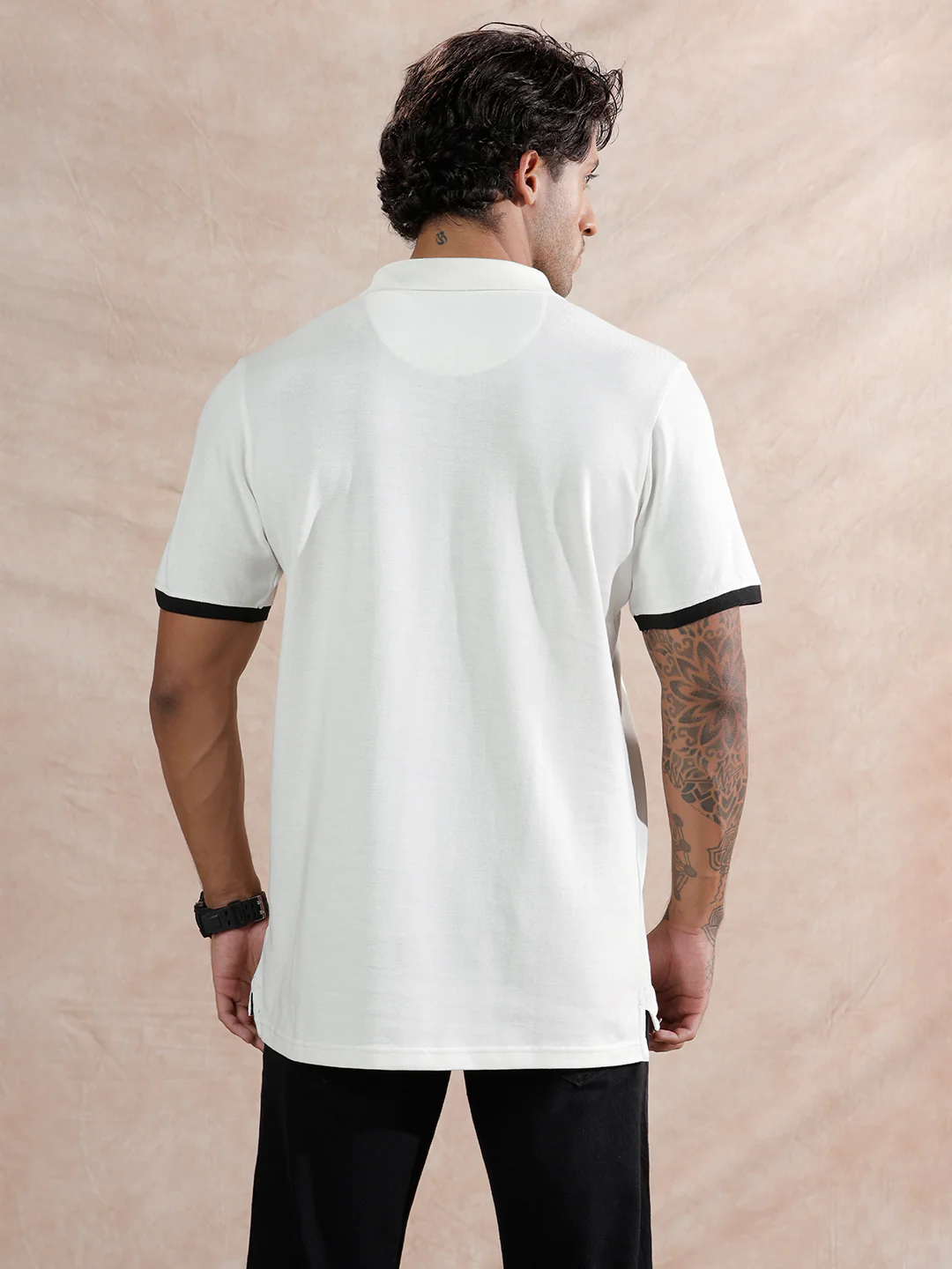 Contrast Slim Fit Polo T-Shirt | Blue - Image 3