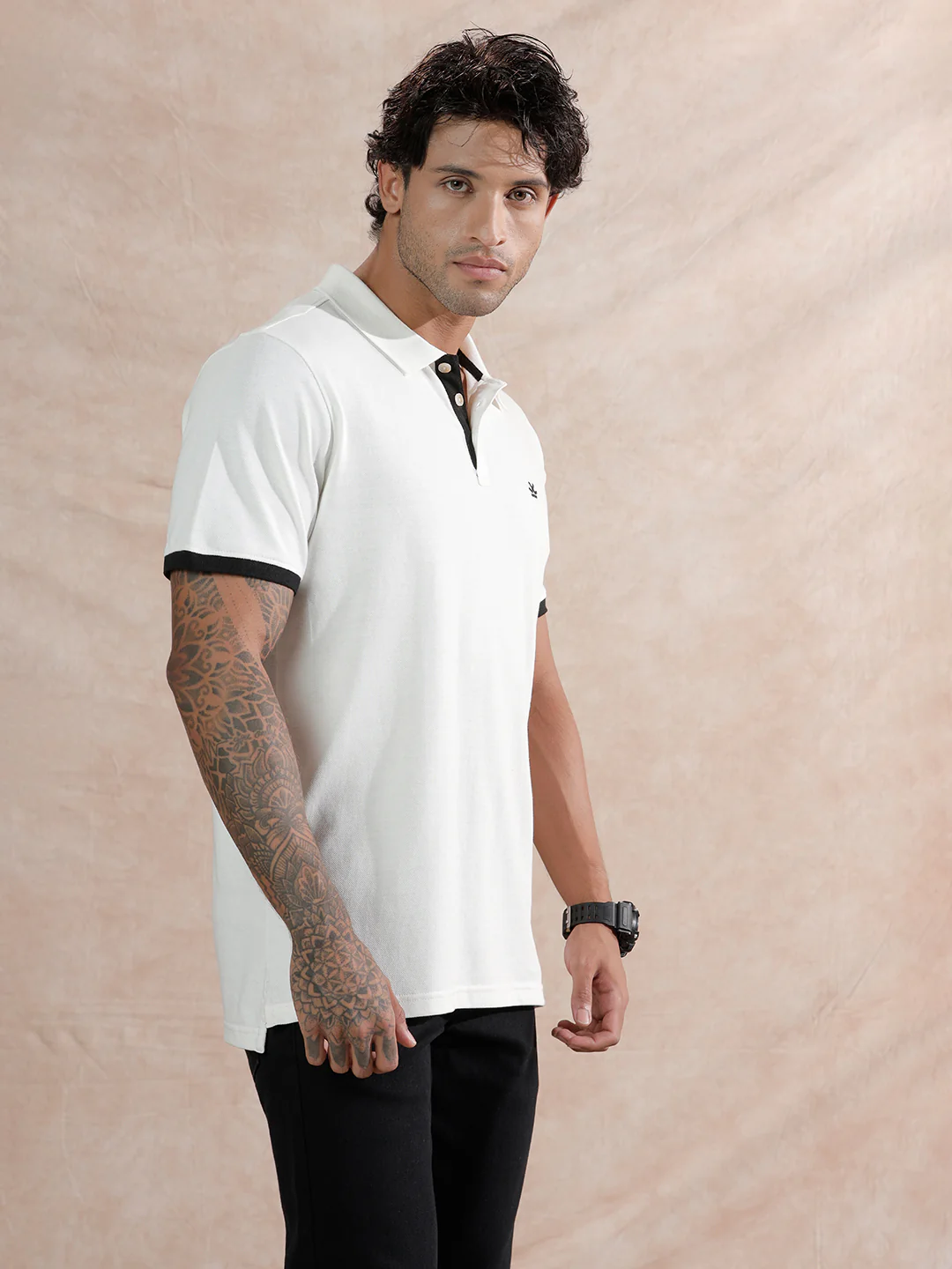 Contrast Slim Fit Polo T-Shirt | Blue - Image 4