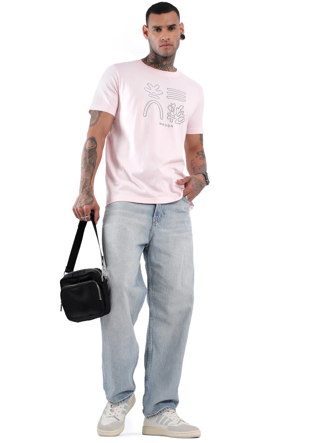 Coral Pink Logo Printed T-Shirt - Image 2