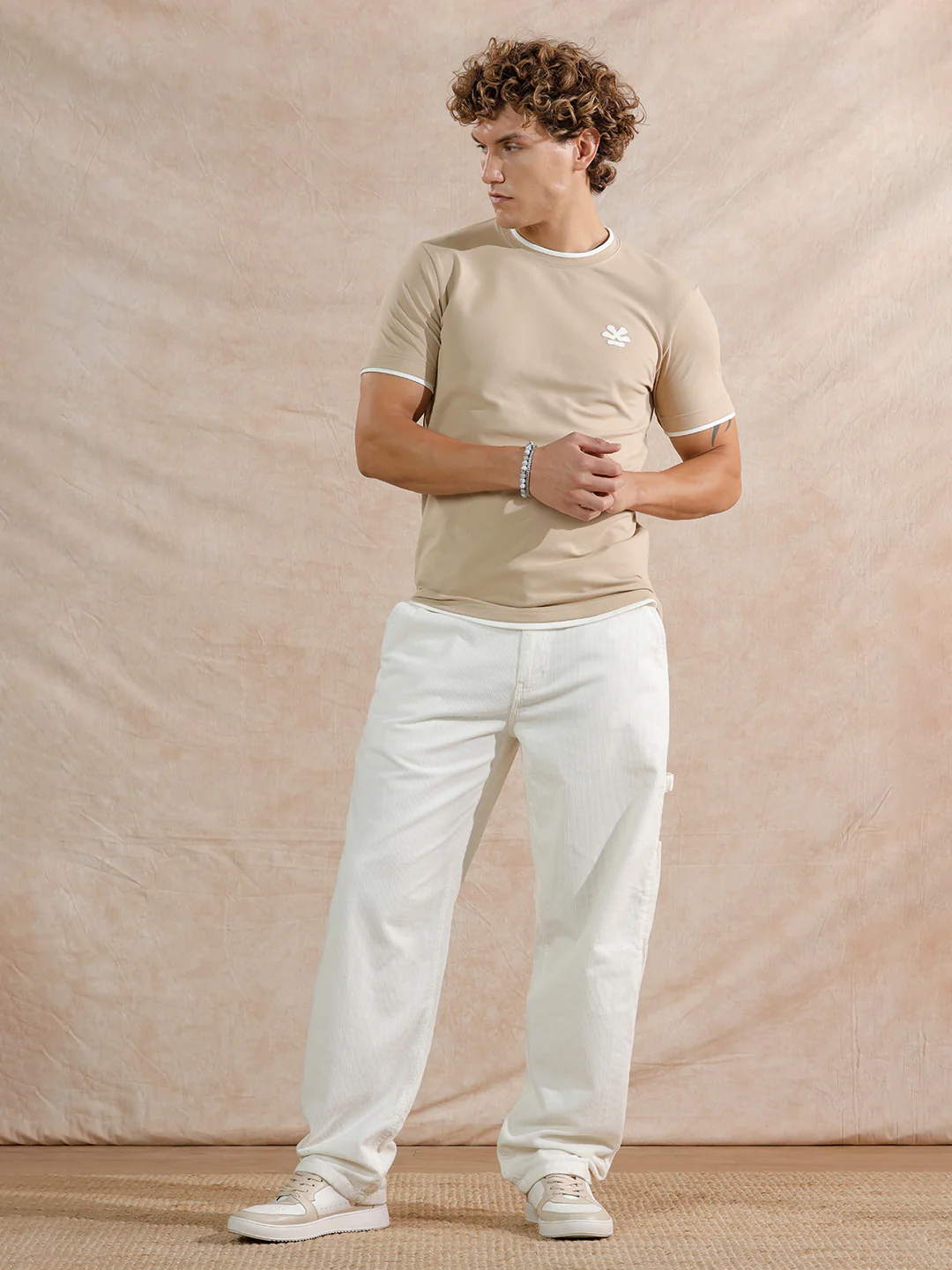 Corduroy Carpenter Loose Fit Trouser | Off White - Image 2