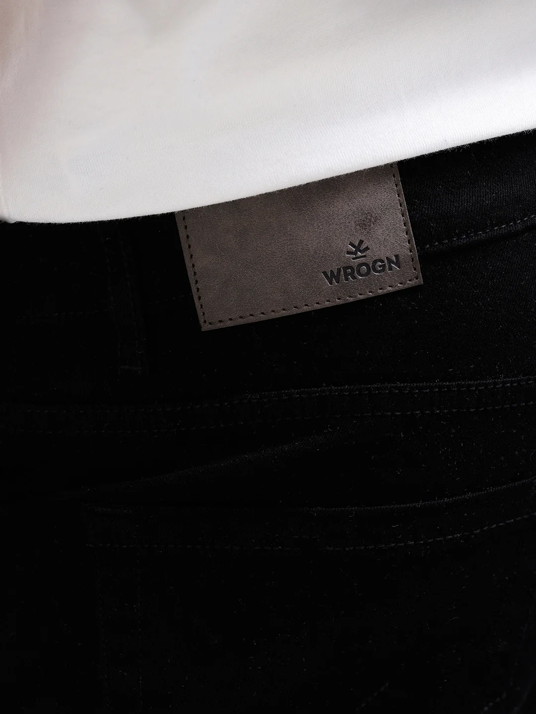 Cotton Blend Slim Tappered Jeans | Black - Image 6