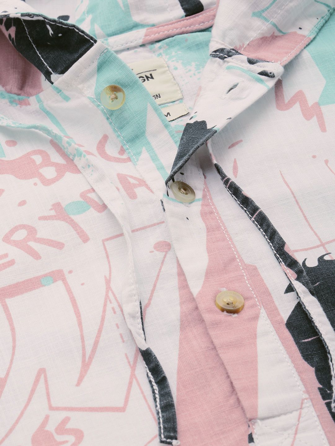 Cotton Graphic Printed Casual Shirt - Image 2