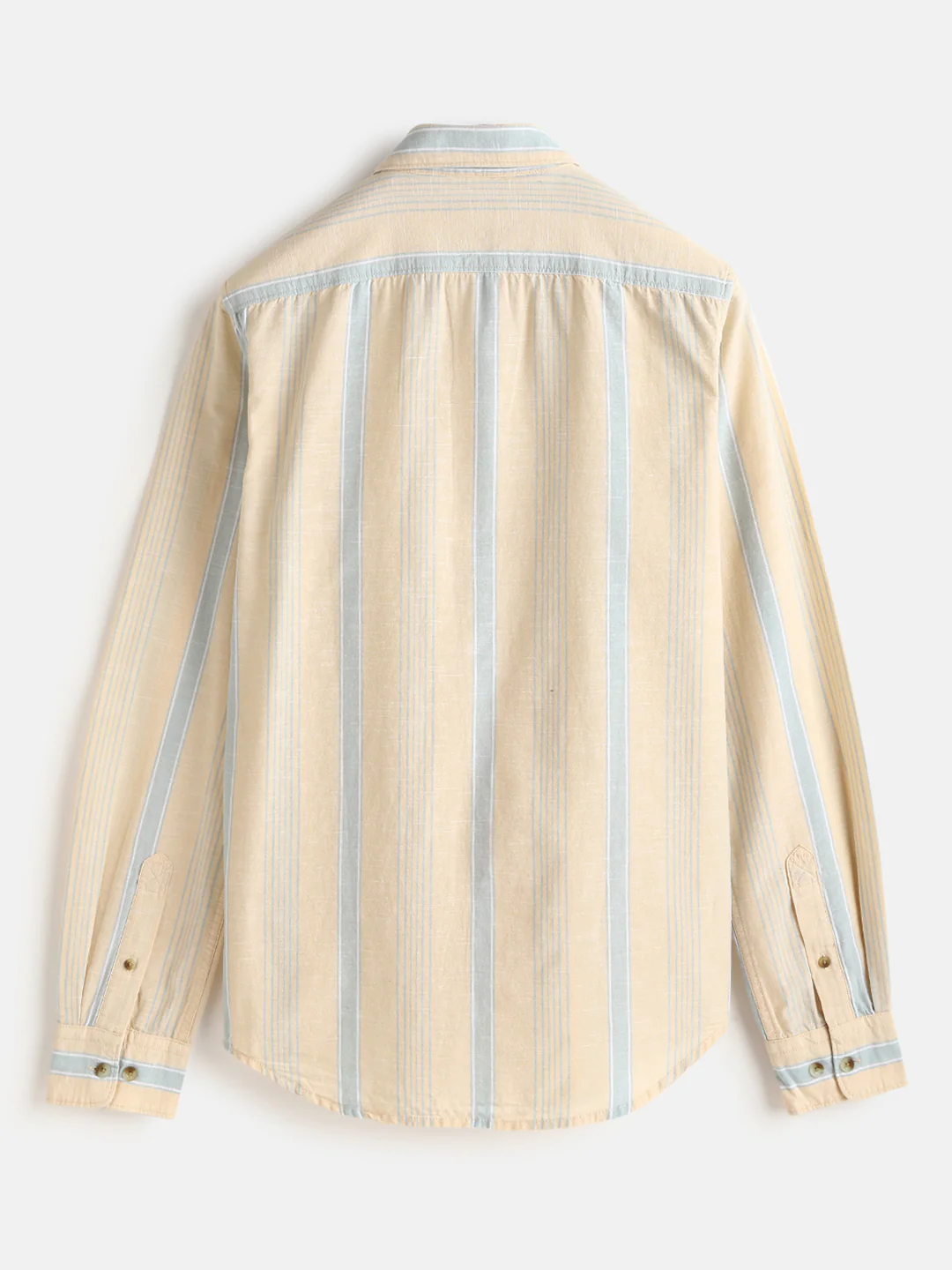 Cotton Slub Summer Stripes Shirt | Yellow - Image 4