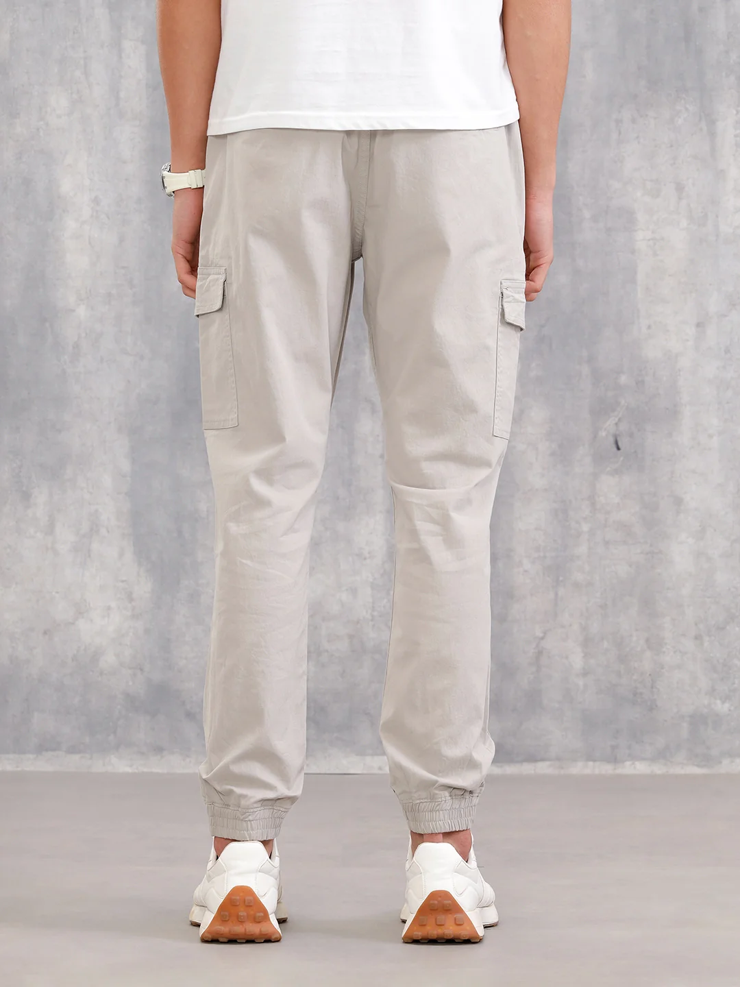 Cotton Stretch Twill Cargo Jogger I Light Grey - Image 3