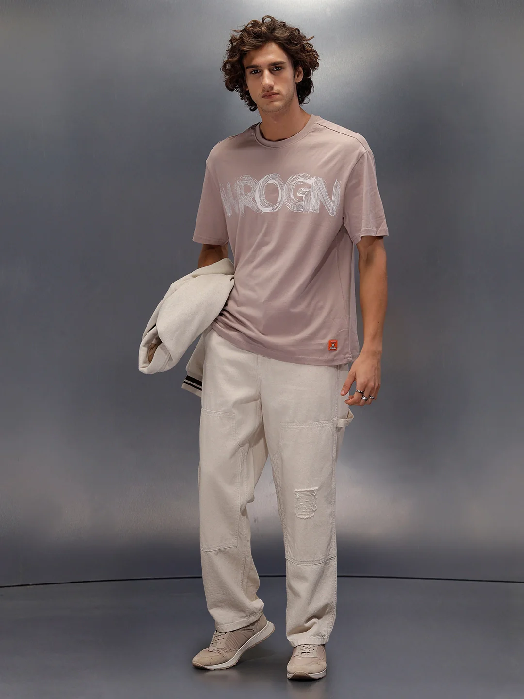 Crew Neck Oversized Fit Graphic Printed T-Shirt | Etherea - Image 2